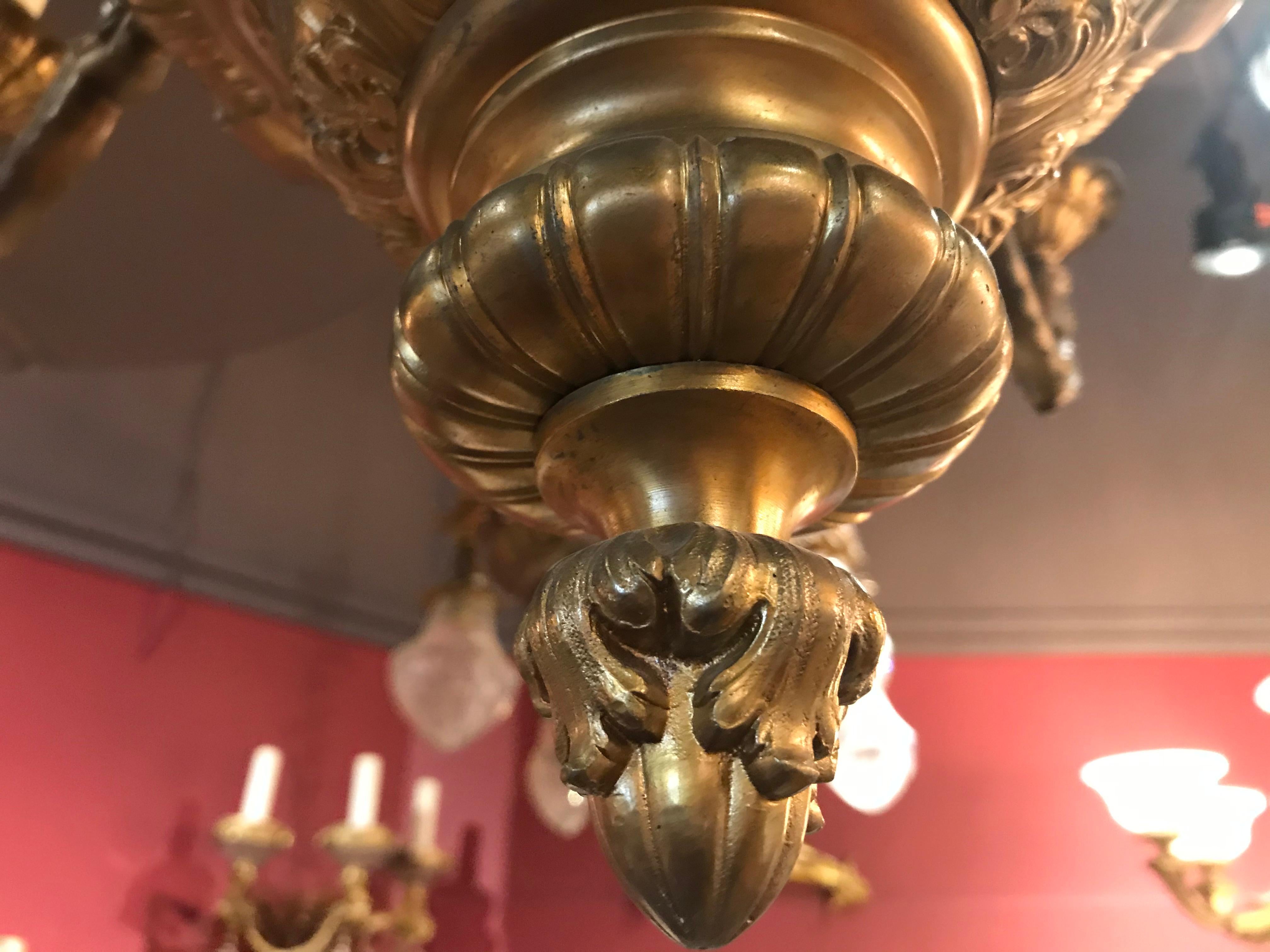 Very Fine Gilt Bronze Regence Style Chandelier In Good Condition For Sale In Atlanta, GA