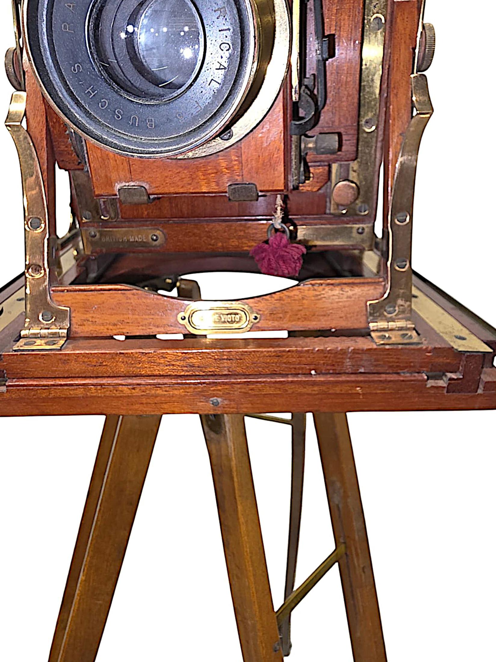 Très bel appareil photo à demi-plaque sur trépied en Oak par Benetfink & Co. Londres en vente 5