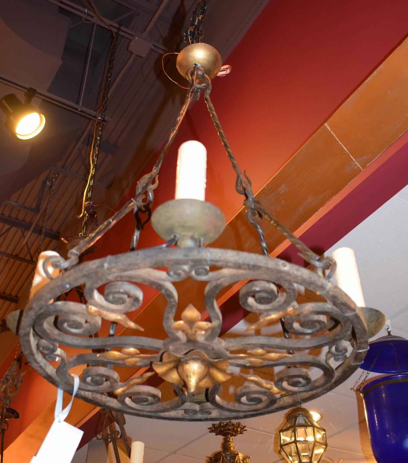 Very Fine Hand Forged Iron Chandelier 4