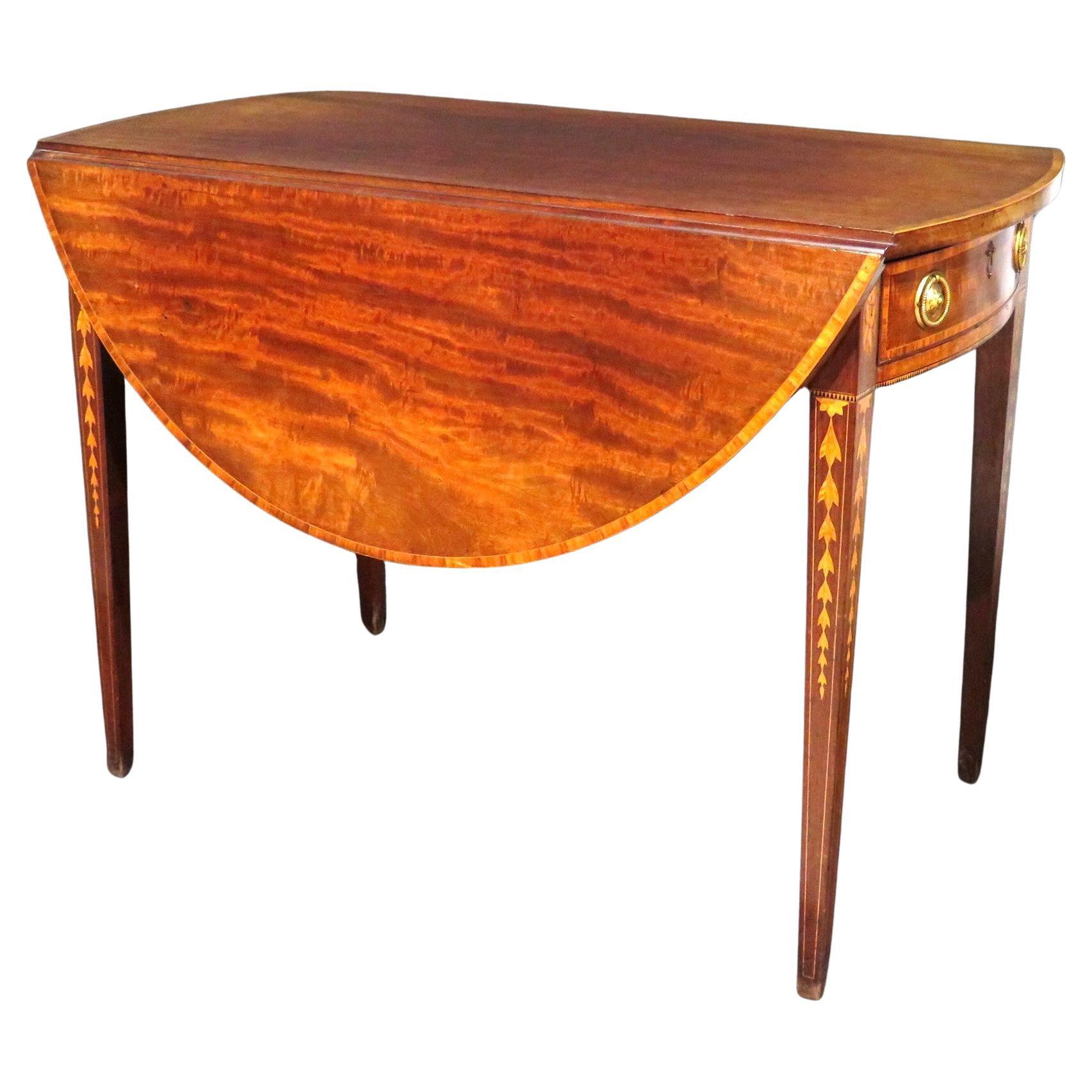 A Very Fine Inlaid Georgian Mahogany Pembroke Table, U.K. Circa 1800 For Sale