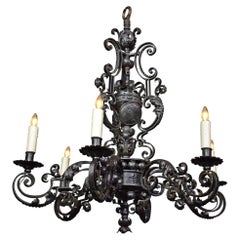 A very fine iron chandelier