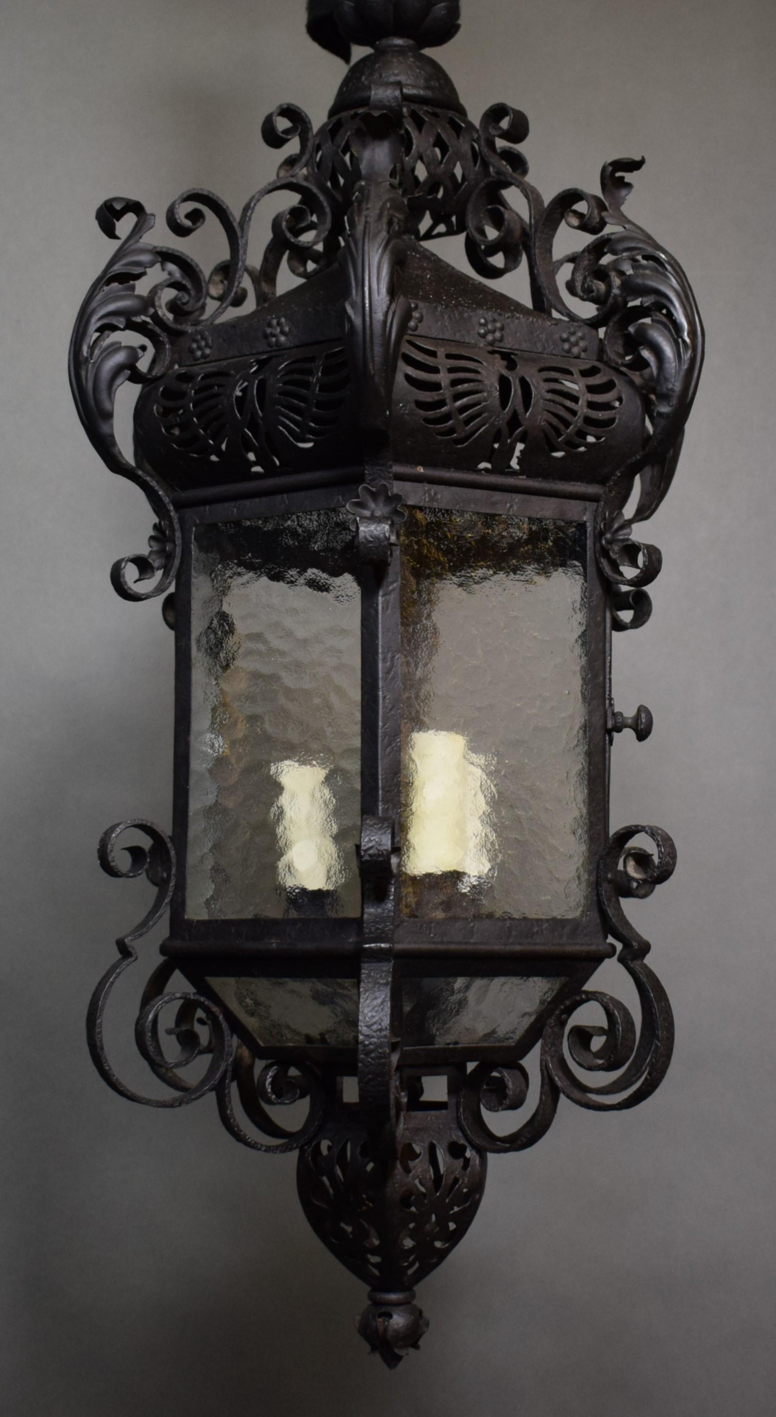 Mid-20th Century Very Fine Iron Hexagonal Lantern