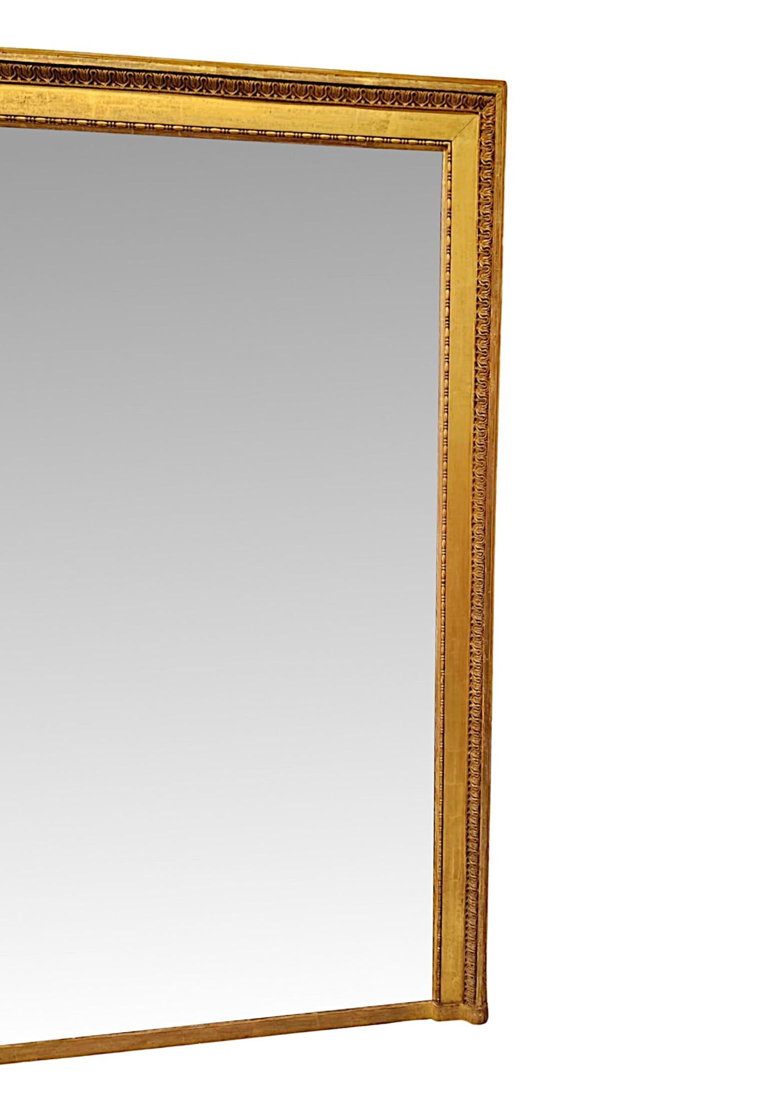 English A Very Fine Large 19th Century Giltwood Overmantel Mirror For Sale