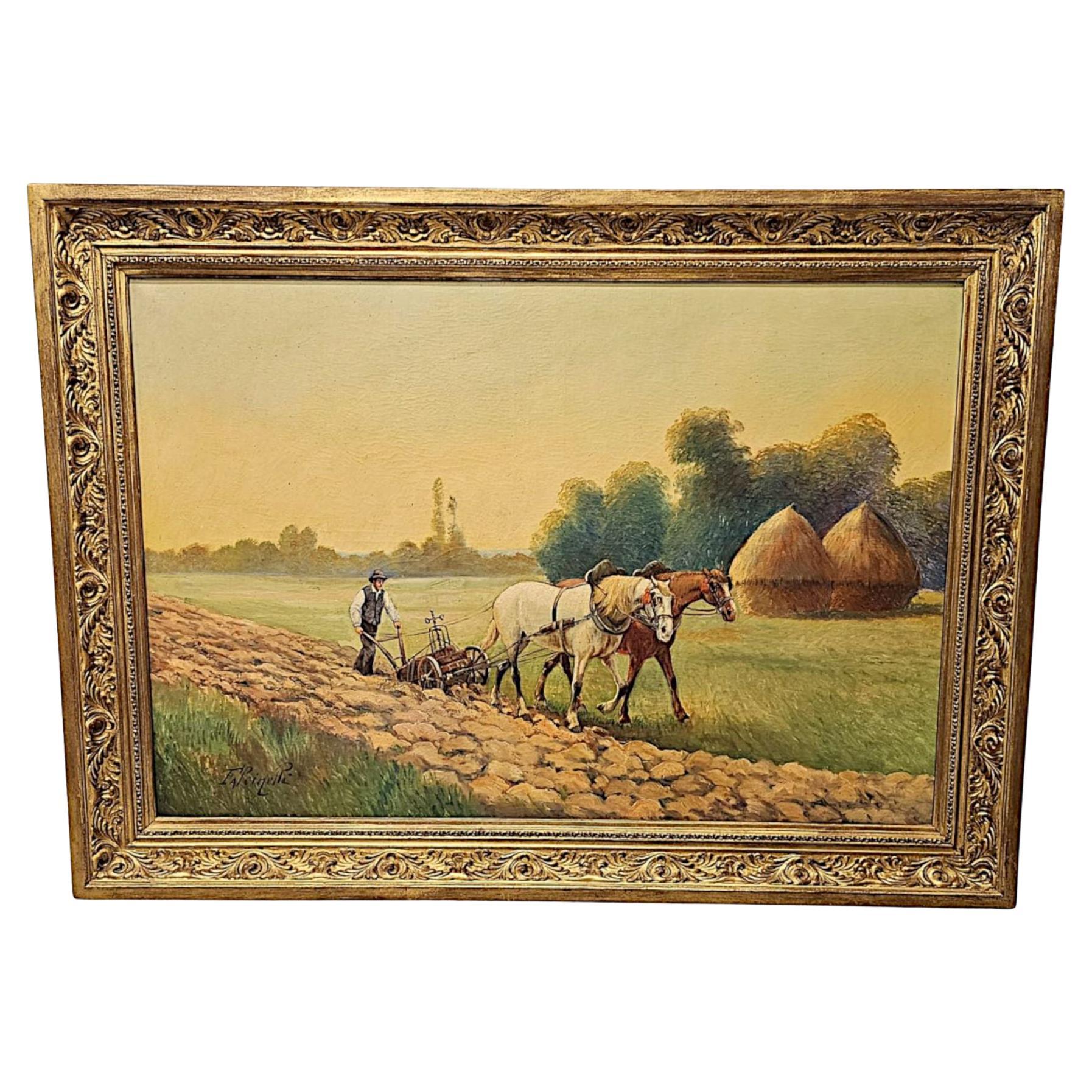 A Very Fine Large Early 20th Century Oil On Canvas For Sale