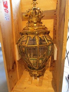 Very Fine Late 19th Century French Gilt Bronze Large Versailles Design Lantern