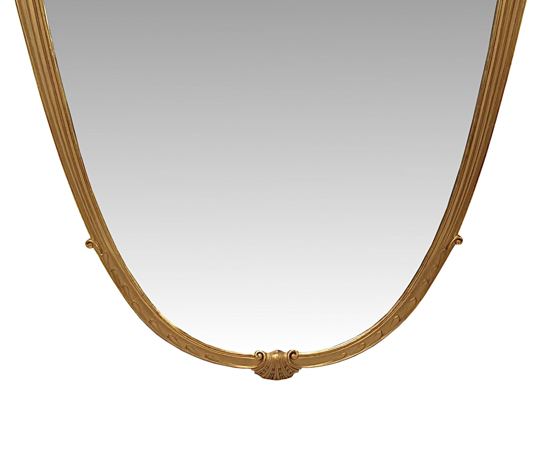 English Very Fine Late 19th Century Giltwood Overmantle or Hall Mirror For Sale