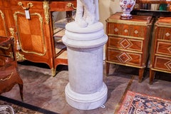 Raffinata figura di cacciatore in marmo di Carrera del XIX secolo a grandezza naturale di Louis Samain