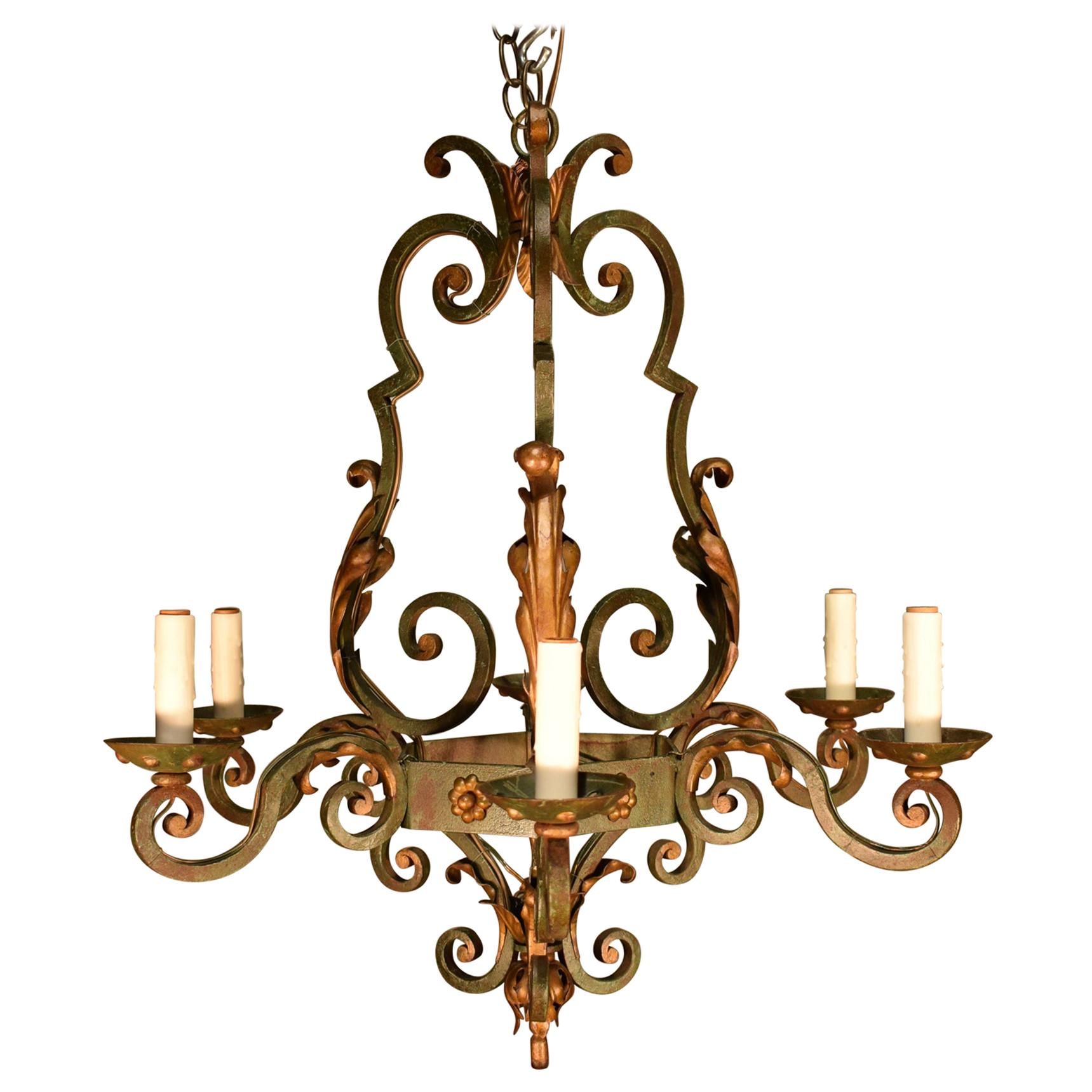 Very Fine and Elegant Iron Chandelier For Sale at 1stDibs