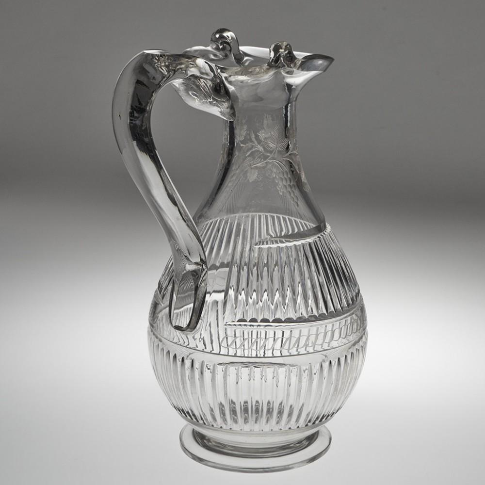 English A Very Fine Magnum Glass Claret Jug, c1850 For Sale