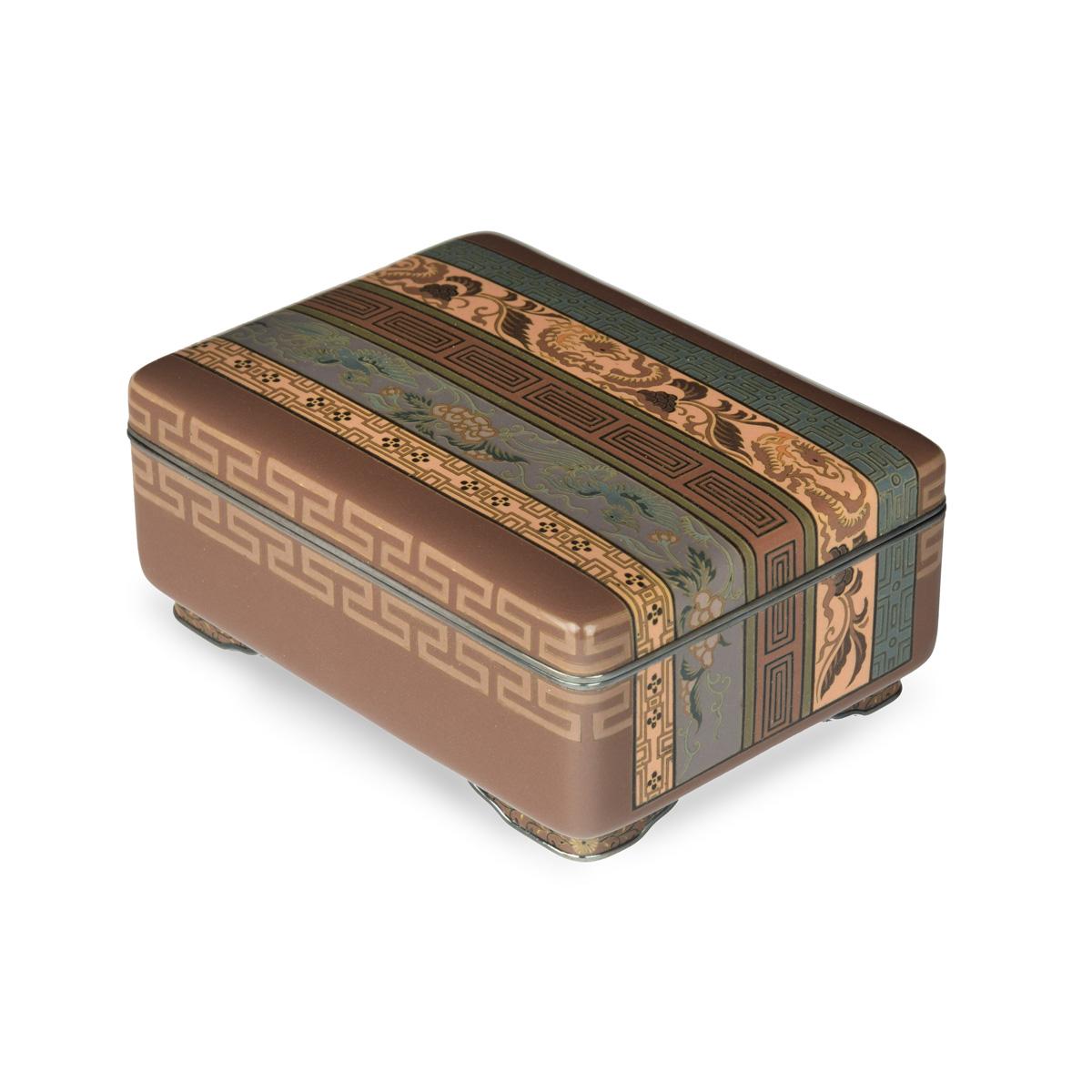 Eine sehr schöne Cloisonné-Schachtel mit Deckel aus der Meiji-Zeit von Hayashi Tanigoro (Meiji-Periode) im Angebot