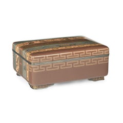 A very fine Meiji period cloisonné box and cover with brocade designs, by Hayash