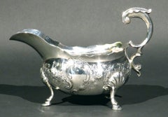 Very Fine Mid 18th Century George III Sterling Silver Gravy Boat, London, 1761