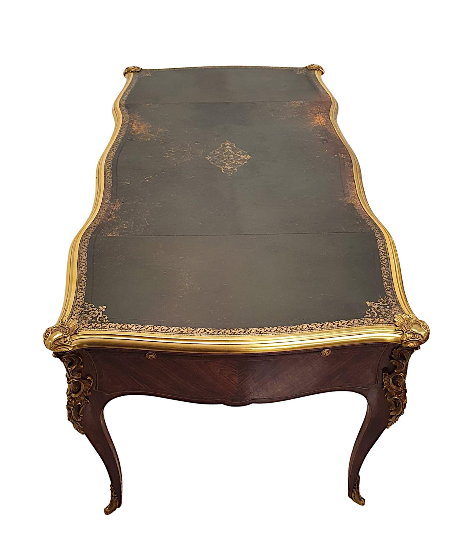 Very Fine Mid-20th Century Inlaid Ormolu Mounted Bureau Plat For Sale 2