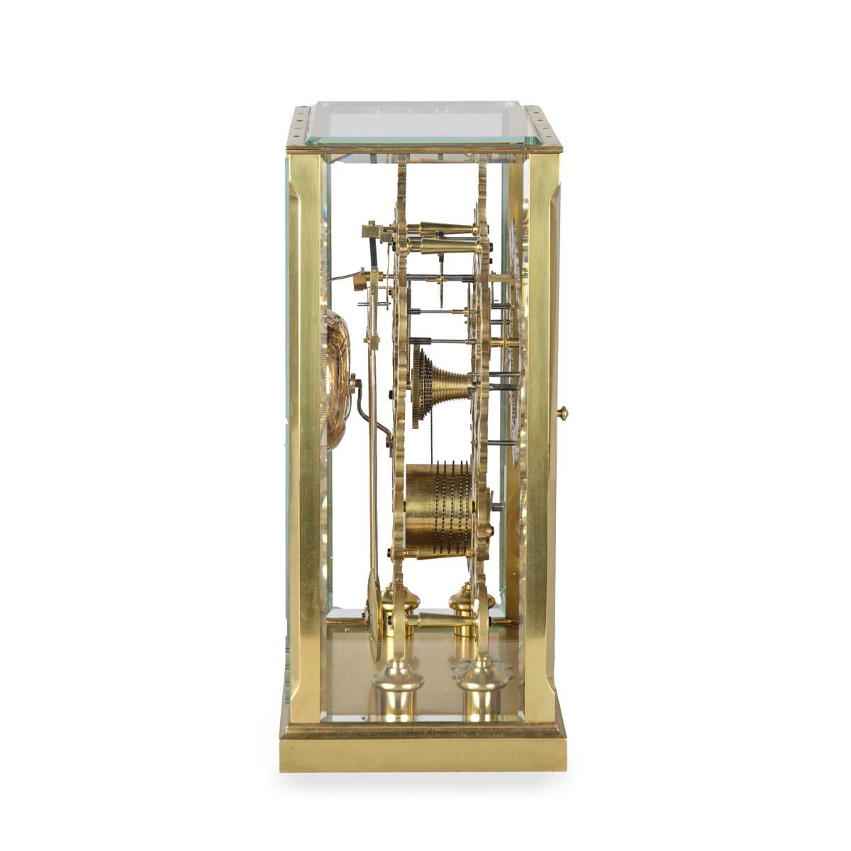 Brass A very fine mid Victorian skeleton clock by Johnston of London For Sale