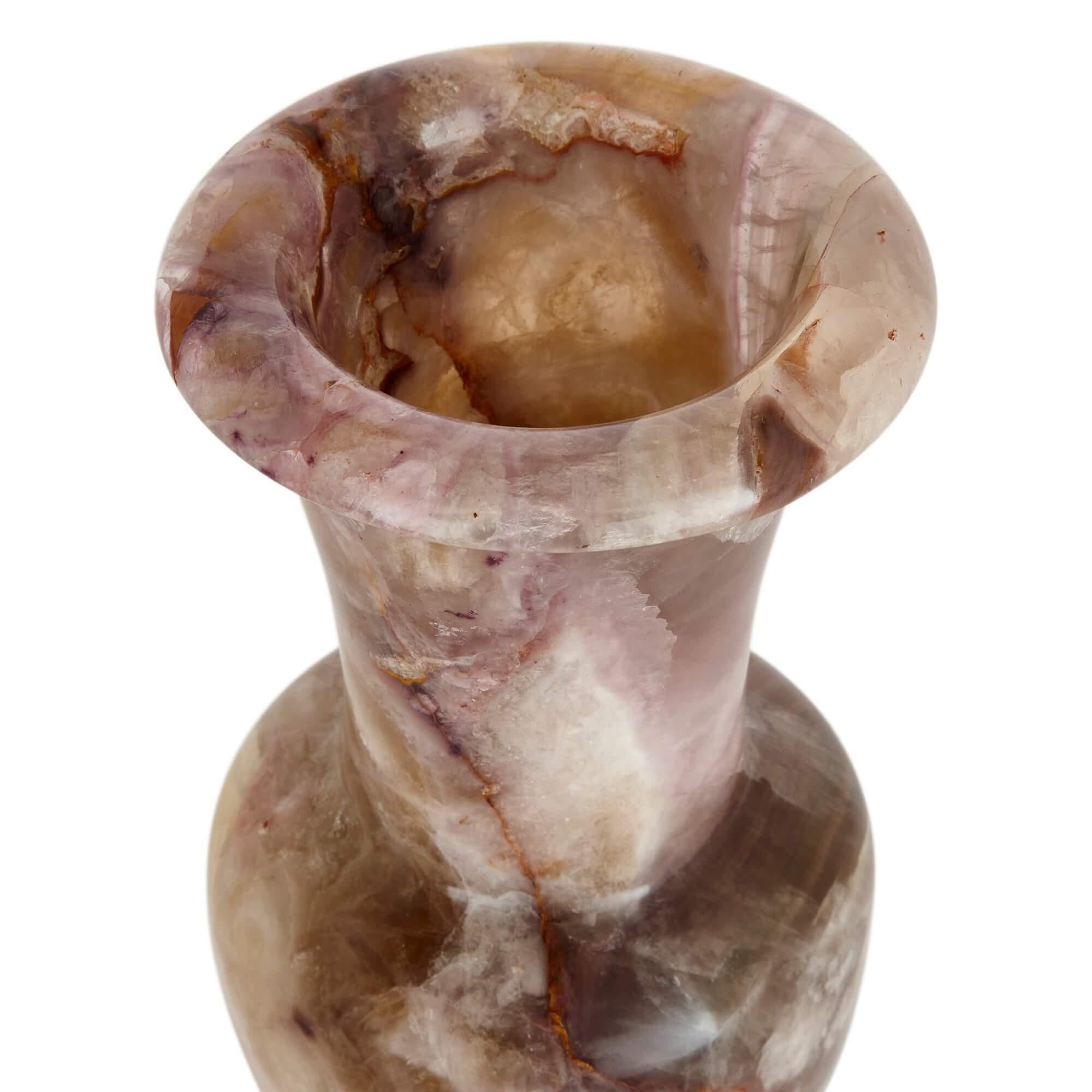 Modern Very Fine Mineral Specimen Vase Made from Fluorspar