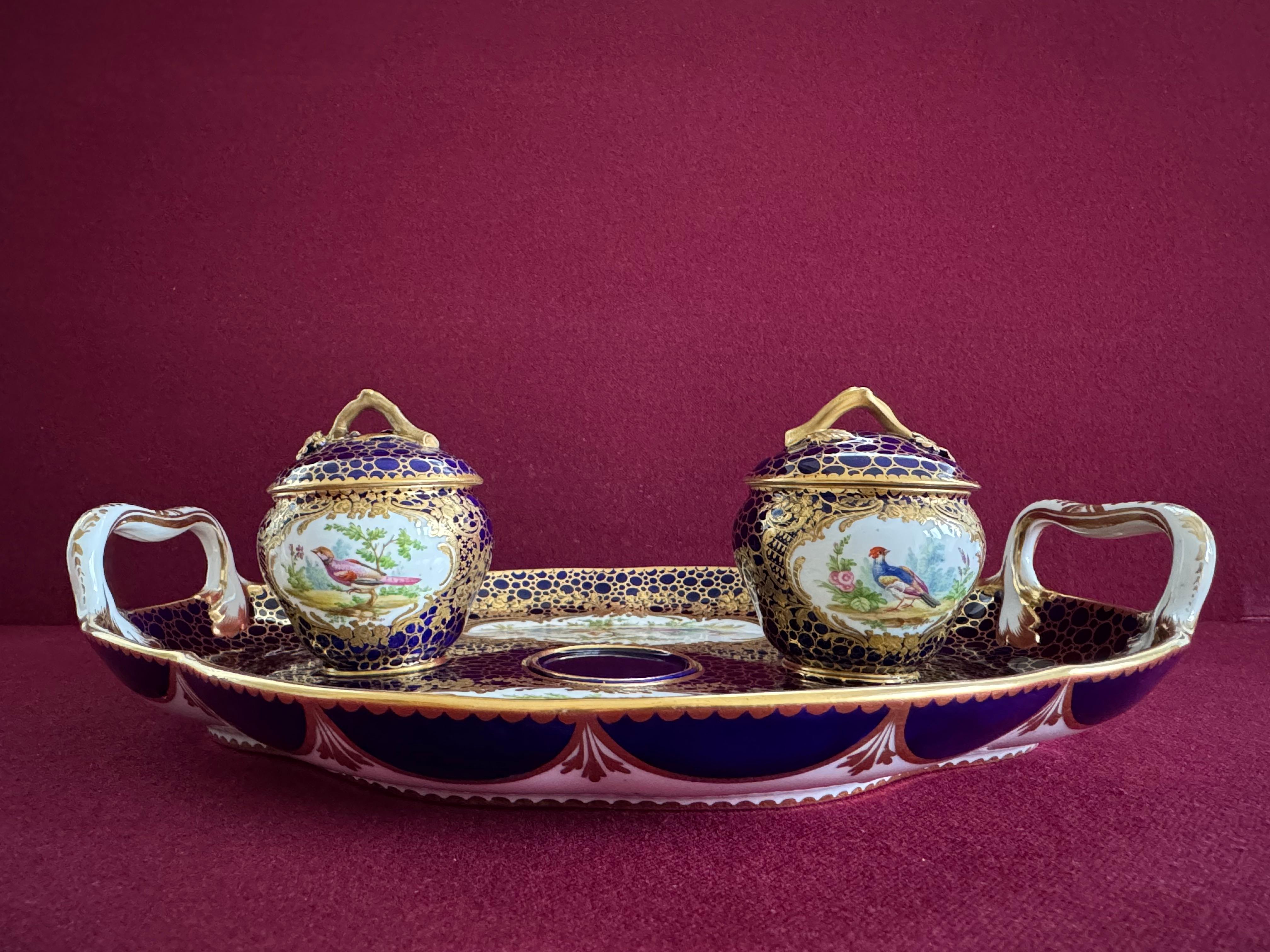 19th Century A very fine Minton Porcelain Sévres style Inkstand c.1840 For Sale
