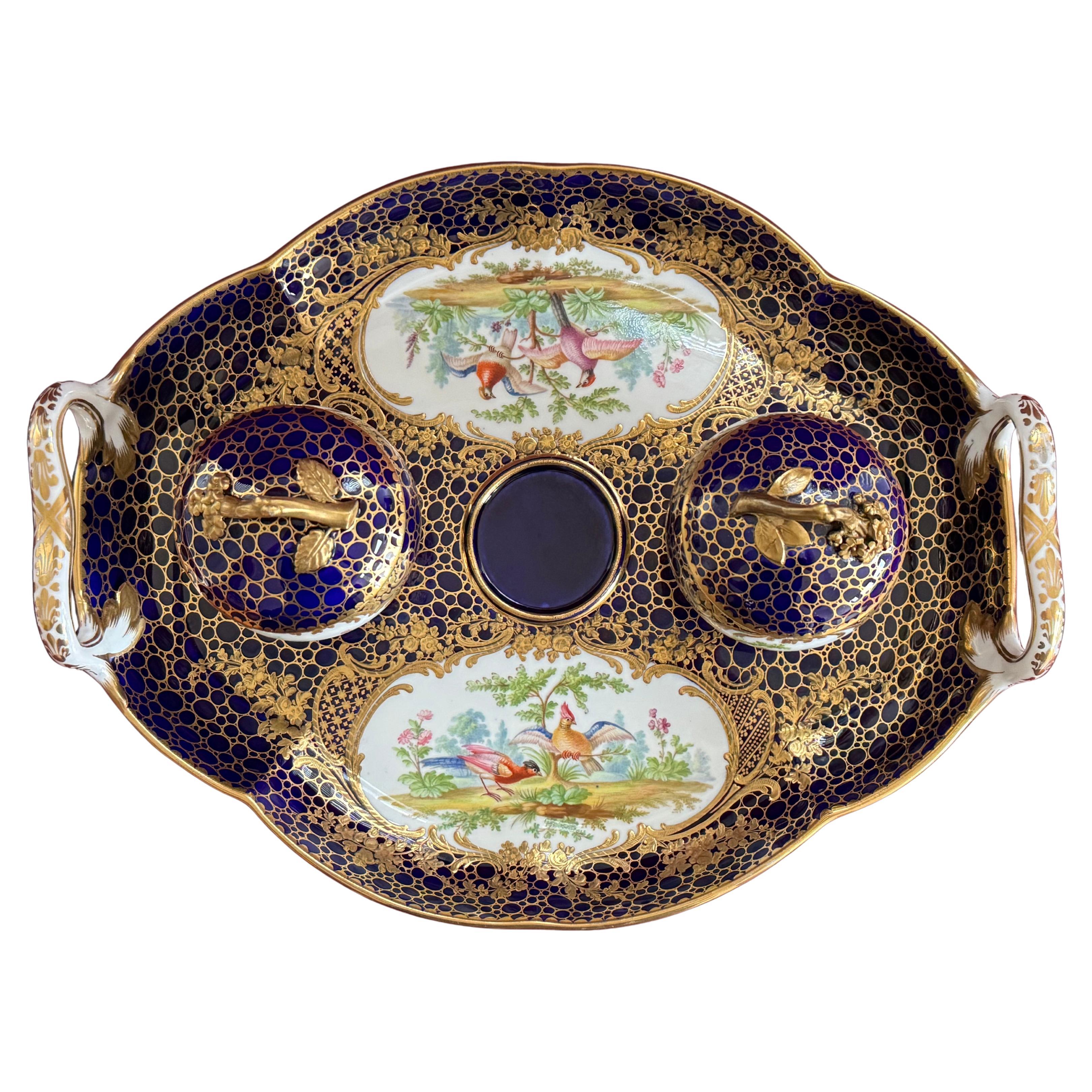 A very fine Minton Porcelain Sévres style Inkstand c.1840