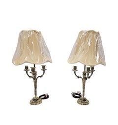 A Very Fine Pair of 19th Century Candelabra Converted to Table Lamps