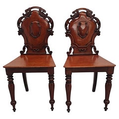 Antique A Very Fine Pair of 19th Century Hall Chairs