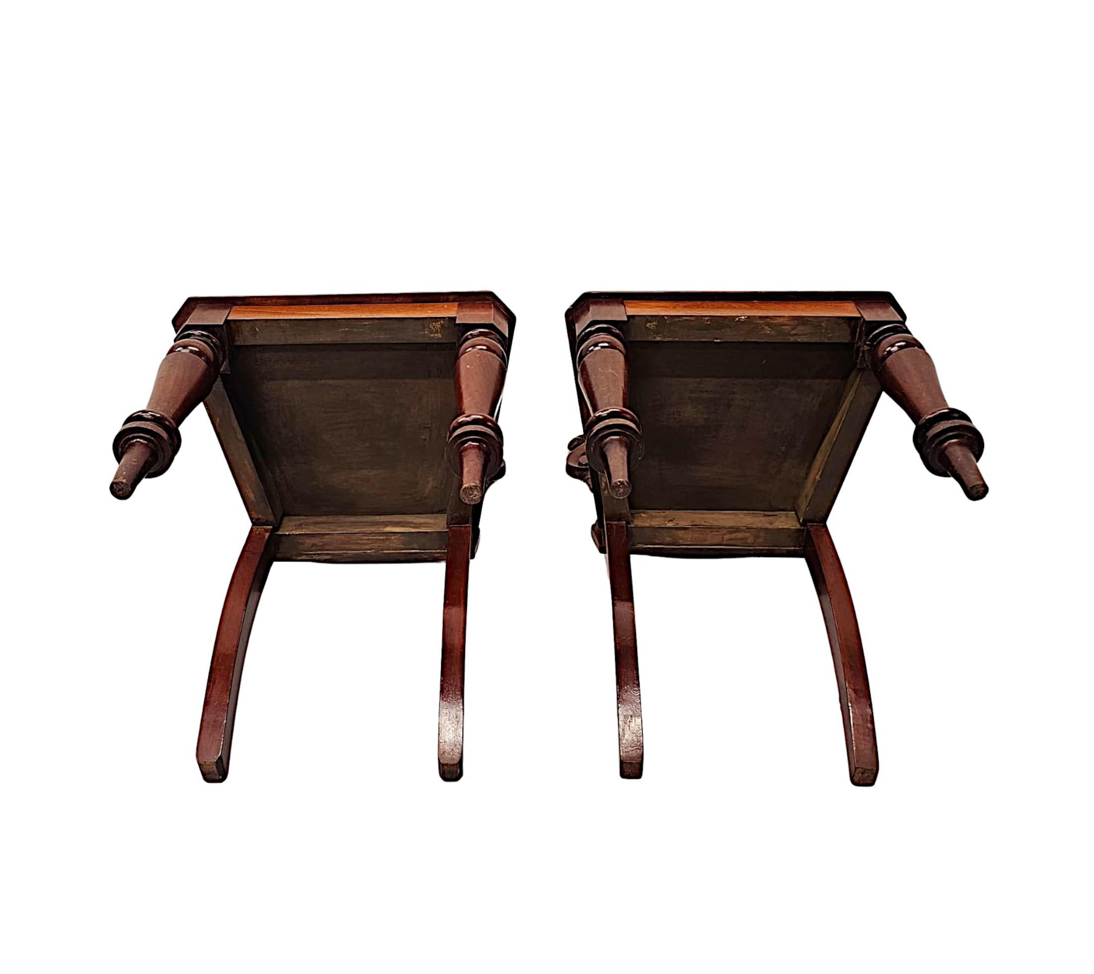 A Very Fine Pair of 19th Century Mahogany Hall Chairs For Sale 2