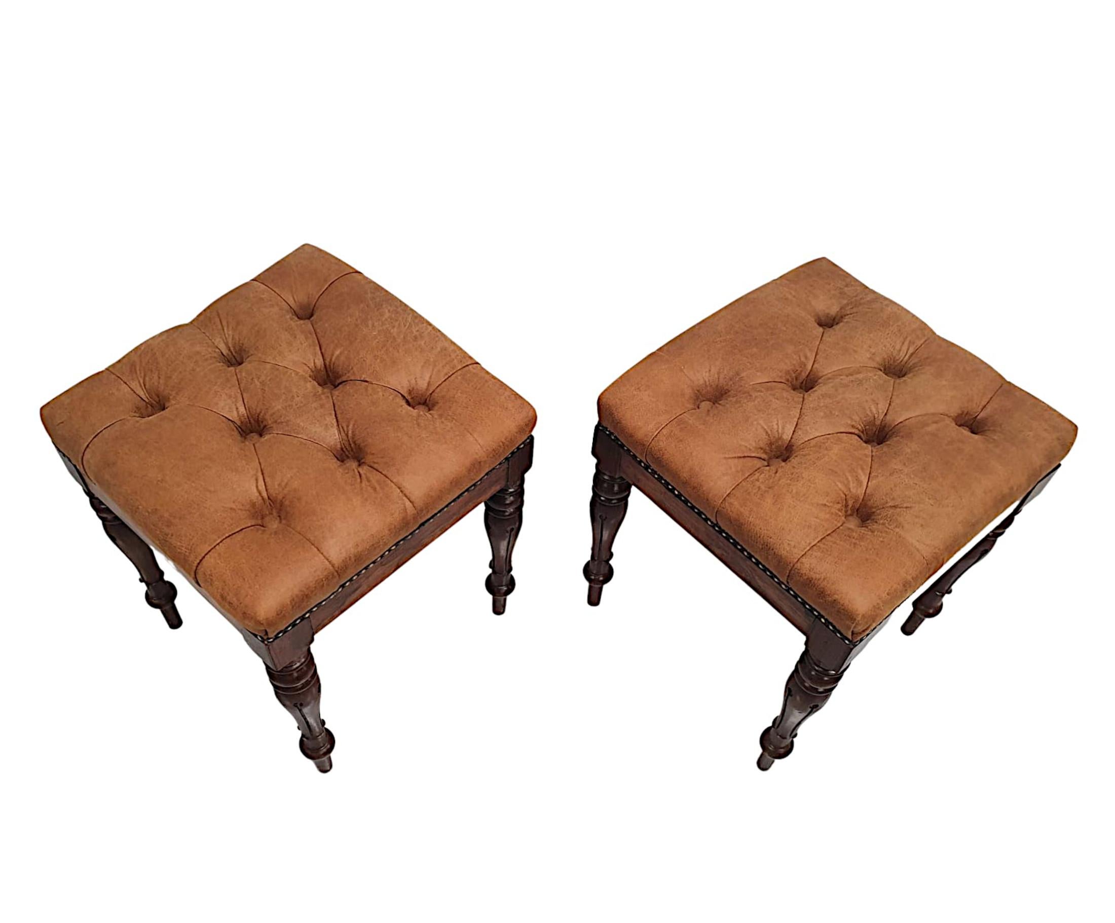 English Very Fine Pair of Early 19th Century Stools For Sale