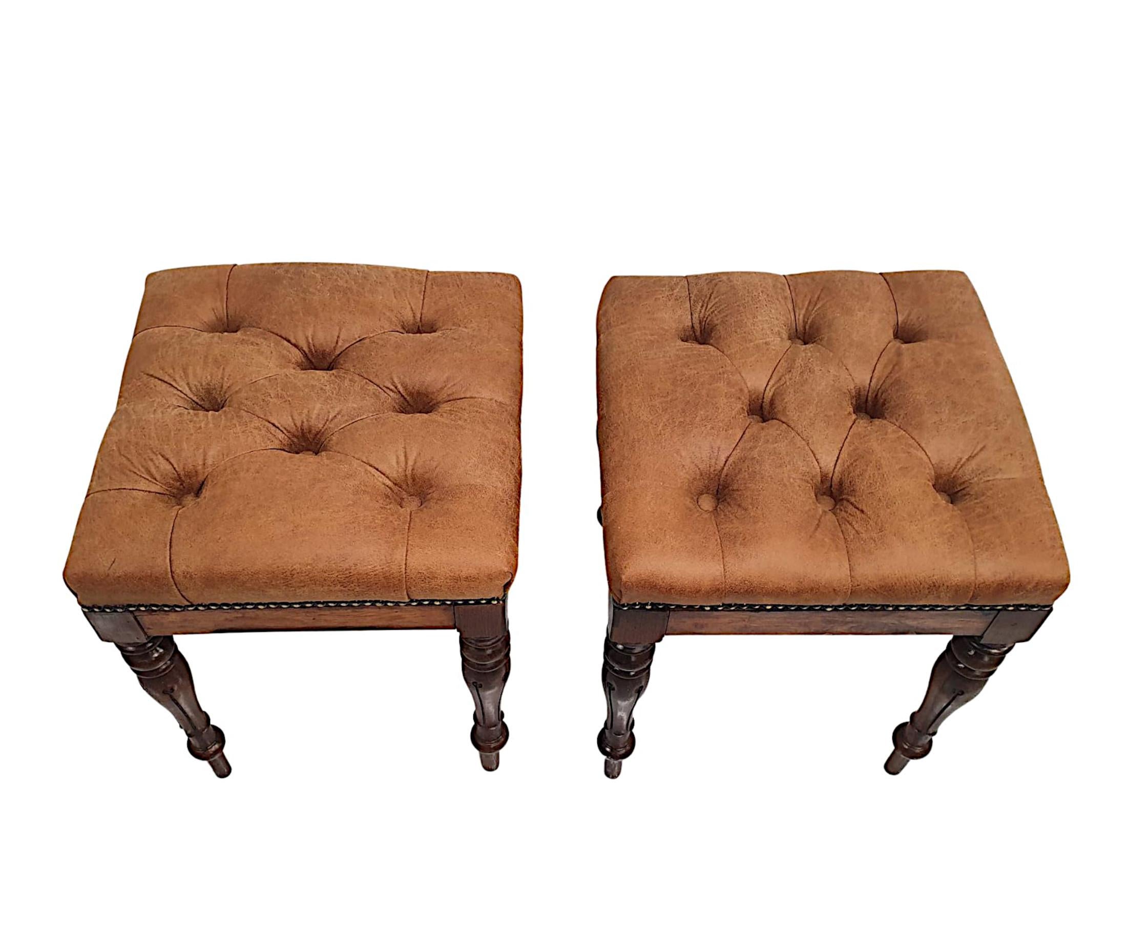 Very Fine Pair of Early 19th Century Stools In Good Condition For Sale In Dublin, IE