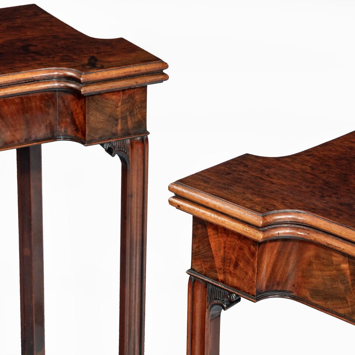 Very Fine Pair of George III Mahogany Concertina Action Card Tables For Sale 7