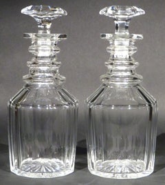 A Very Fine Pair of Georgian Anglo-Irish Glass Spirit Decanters, UK Circa 1820