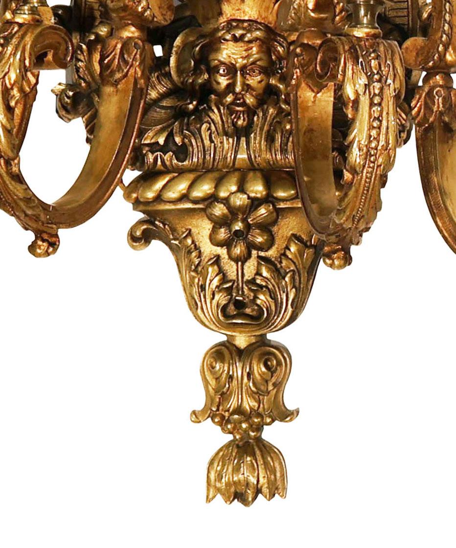 French A Very Fine Pair of Gilt Bronze Wall Sconces in the Regence taste. For Sale