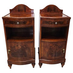 A Very Fine Pair of Inlaid Burr Walnut 1930's Bedside Cabinets