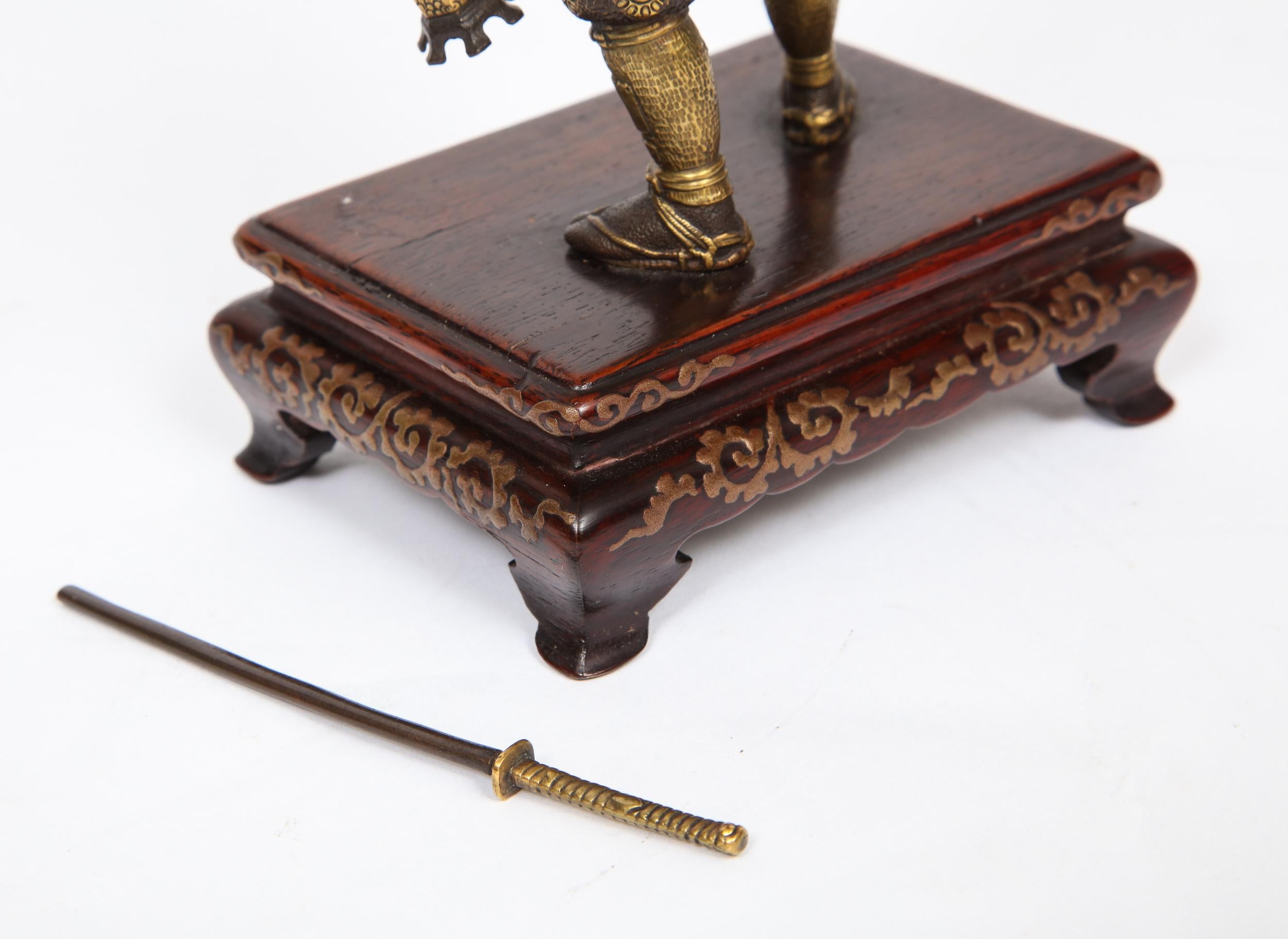 Very Fine Pair of Japanese Bronze Figures by Miyao Eisuke, Meiji Period 9