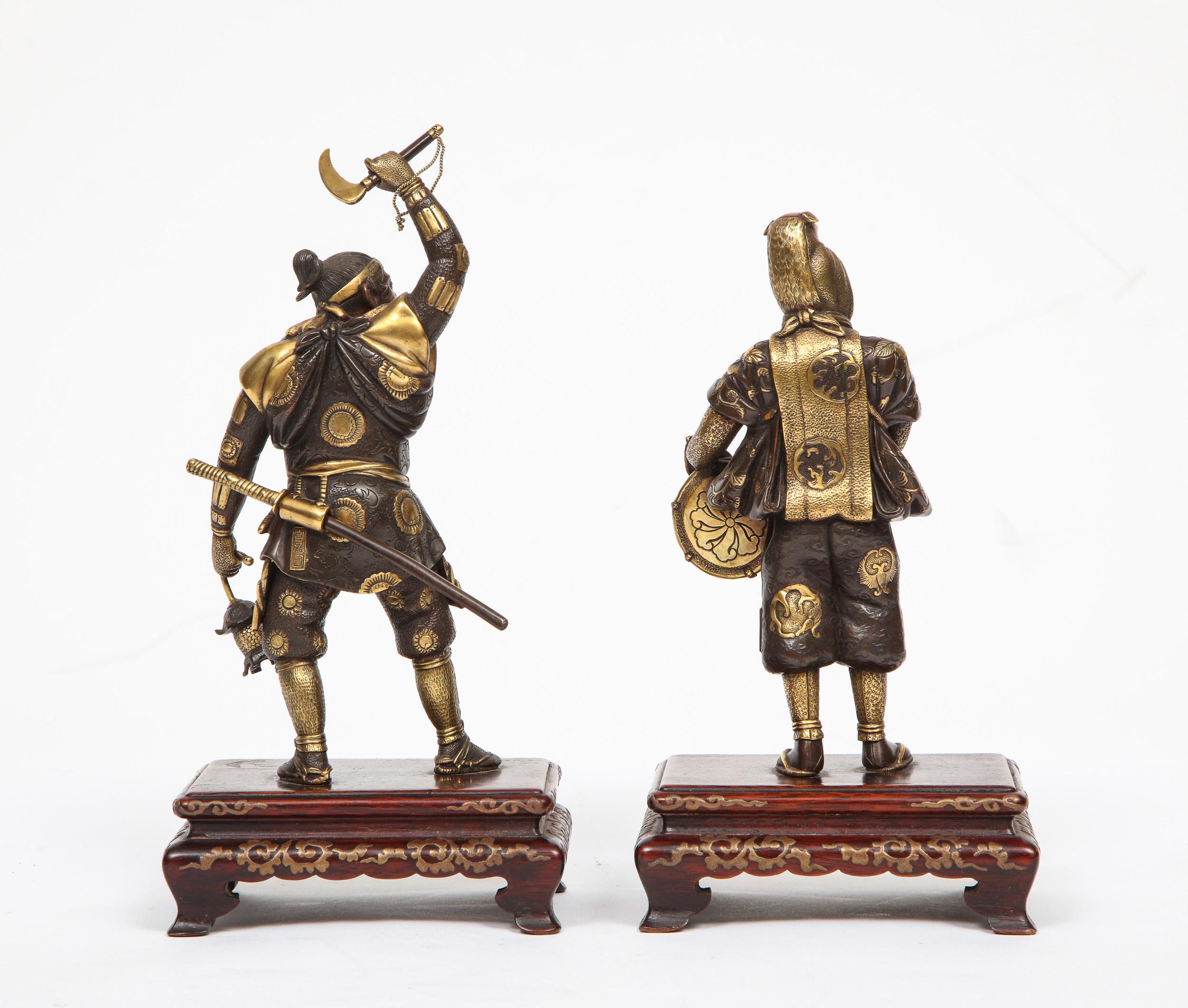 Very Fine Pair of Japanese Bronze Figures by Miyao Eisuke, Meiji Period 1