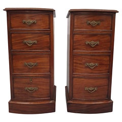 A Very Fine Pair of Large 19th Century Bow Fronted Bedside Chests