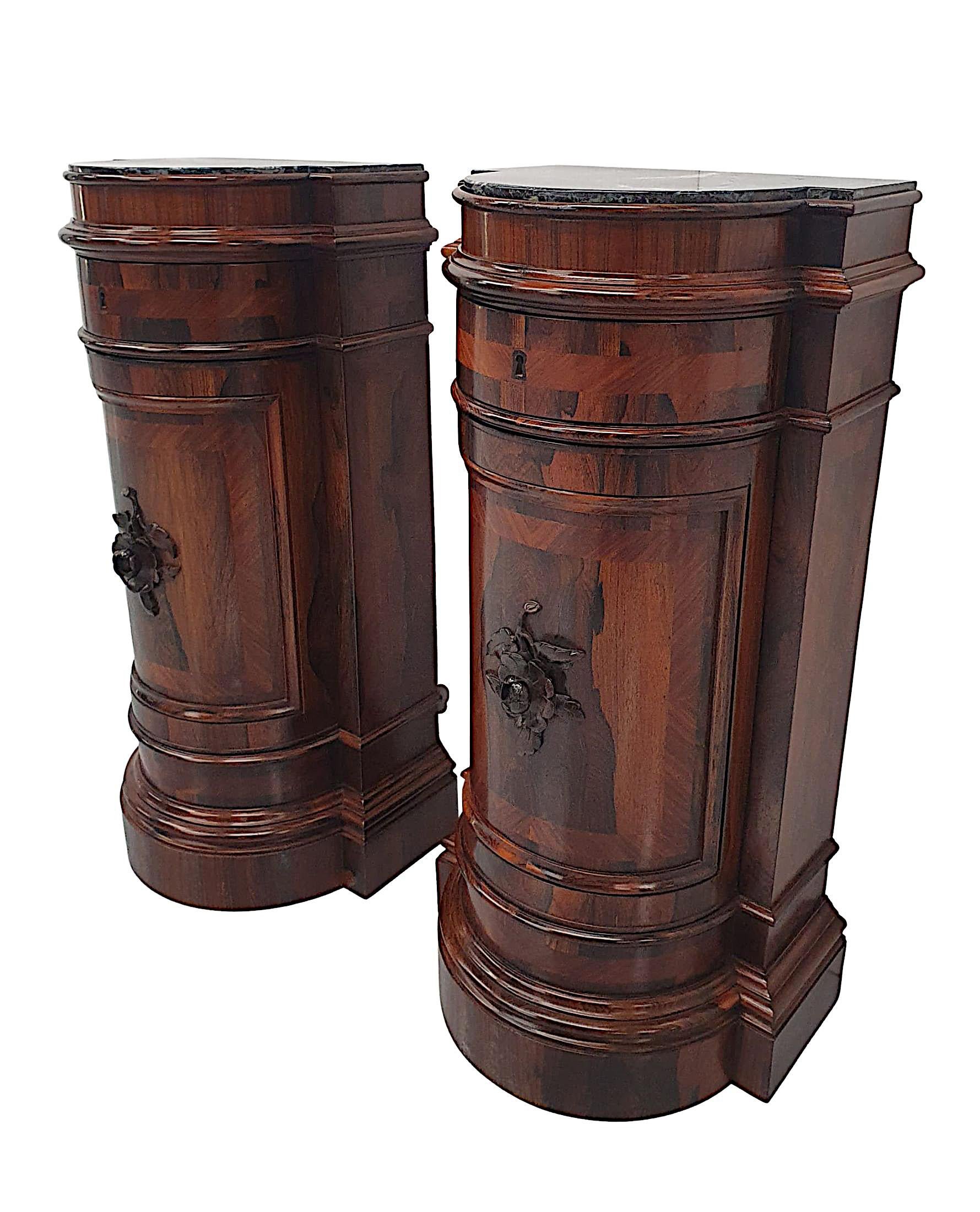 English Very Fine Pair of Late 19th Century Marble Top Plinths or Side Cabinets For Sale
