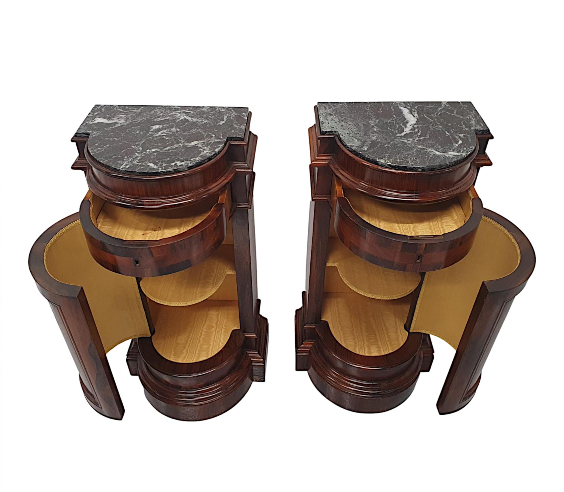 Very Fine Pair of Late 19th Century Marble Top Plinths or Side Cabinets For Sale 4