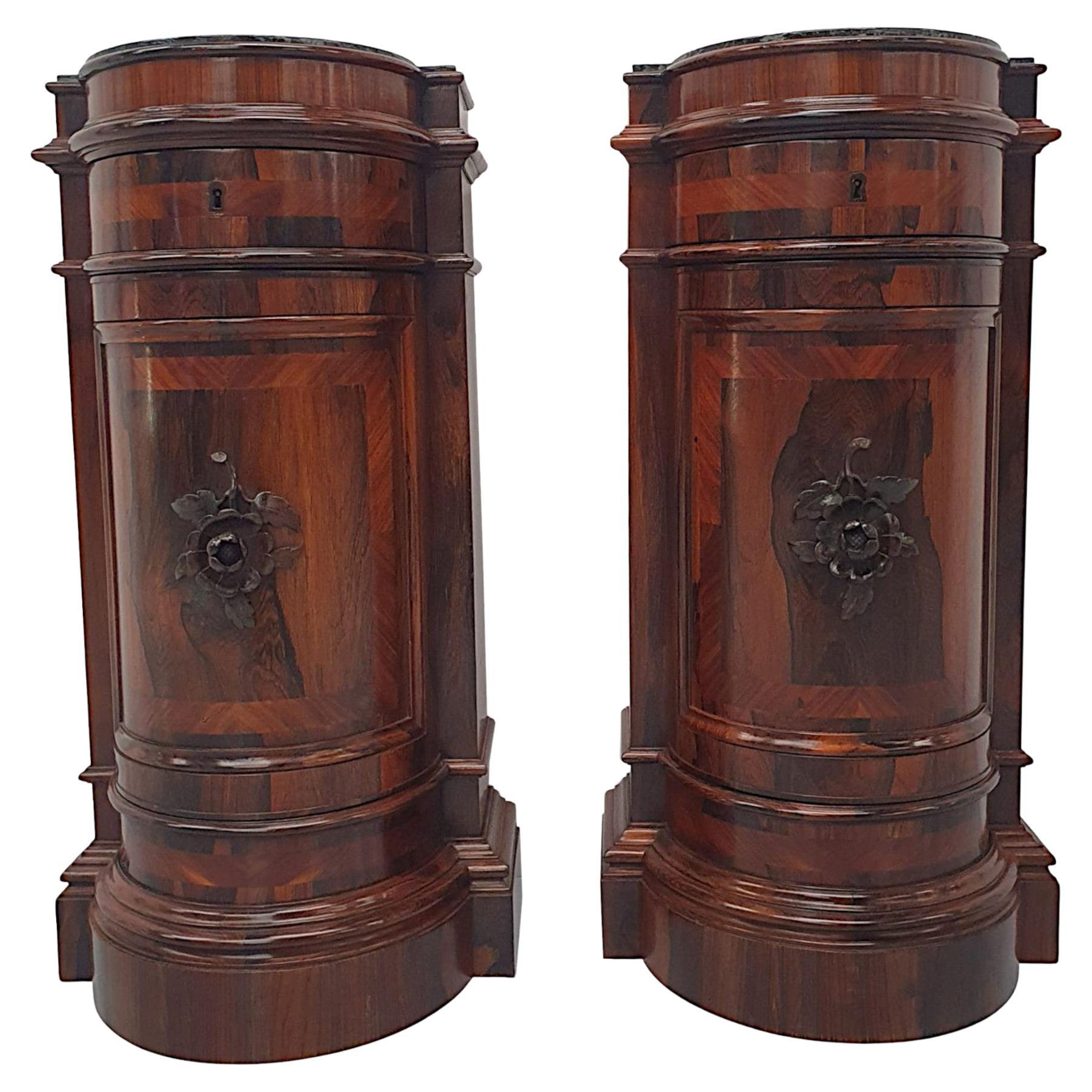 Very Fine Pair of Late 19th Century Marble Top Plinths or Side Cabinets
