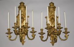 Very Fine Pair of Regency Style Gilt Bronze Wall Sconces