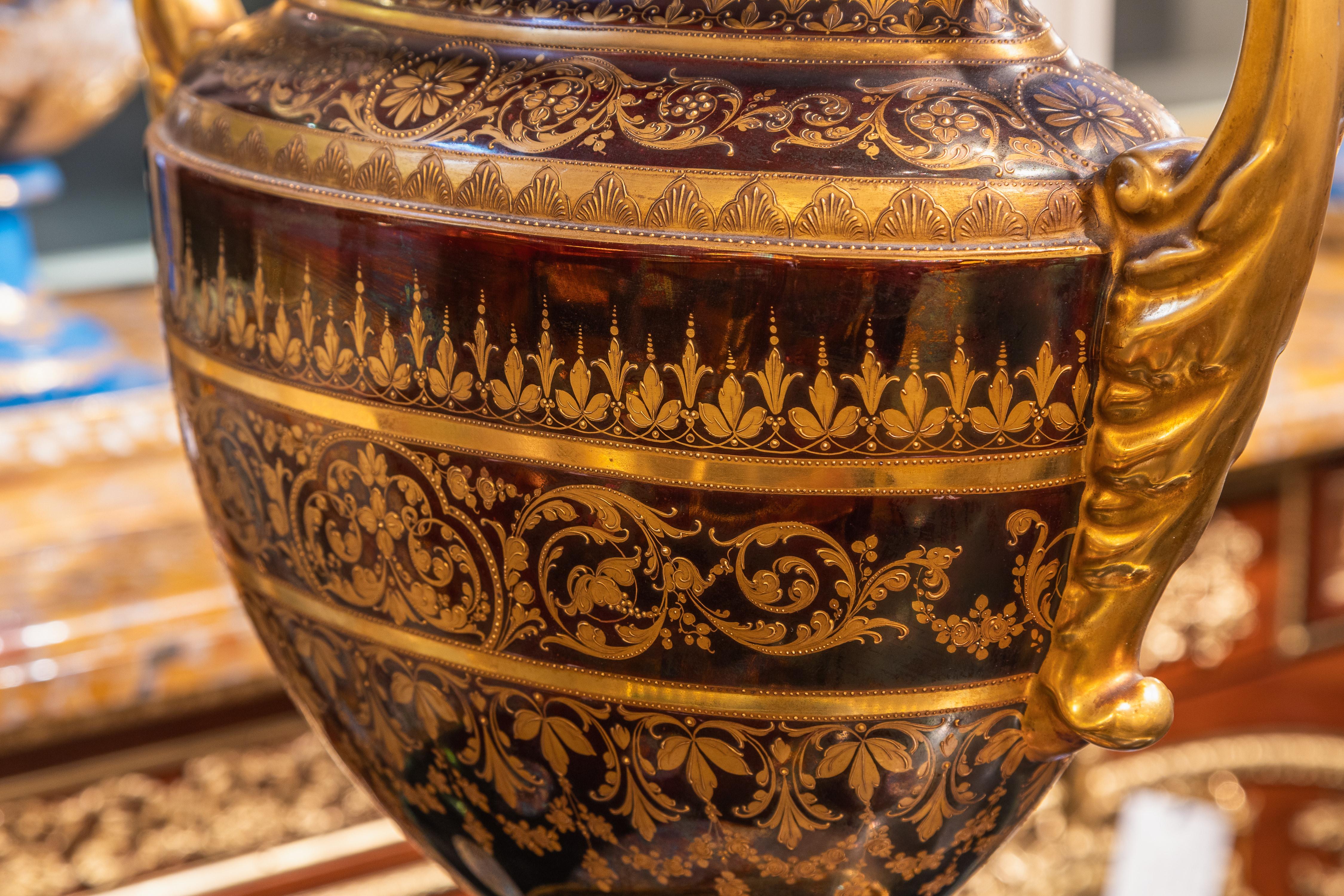 Hand-Painted A very fine Palatial 19th century Royal Vienna porcelain urn . Signed Wagner For Sale