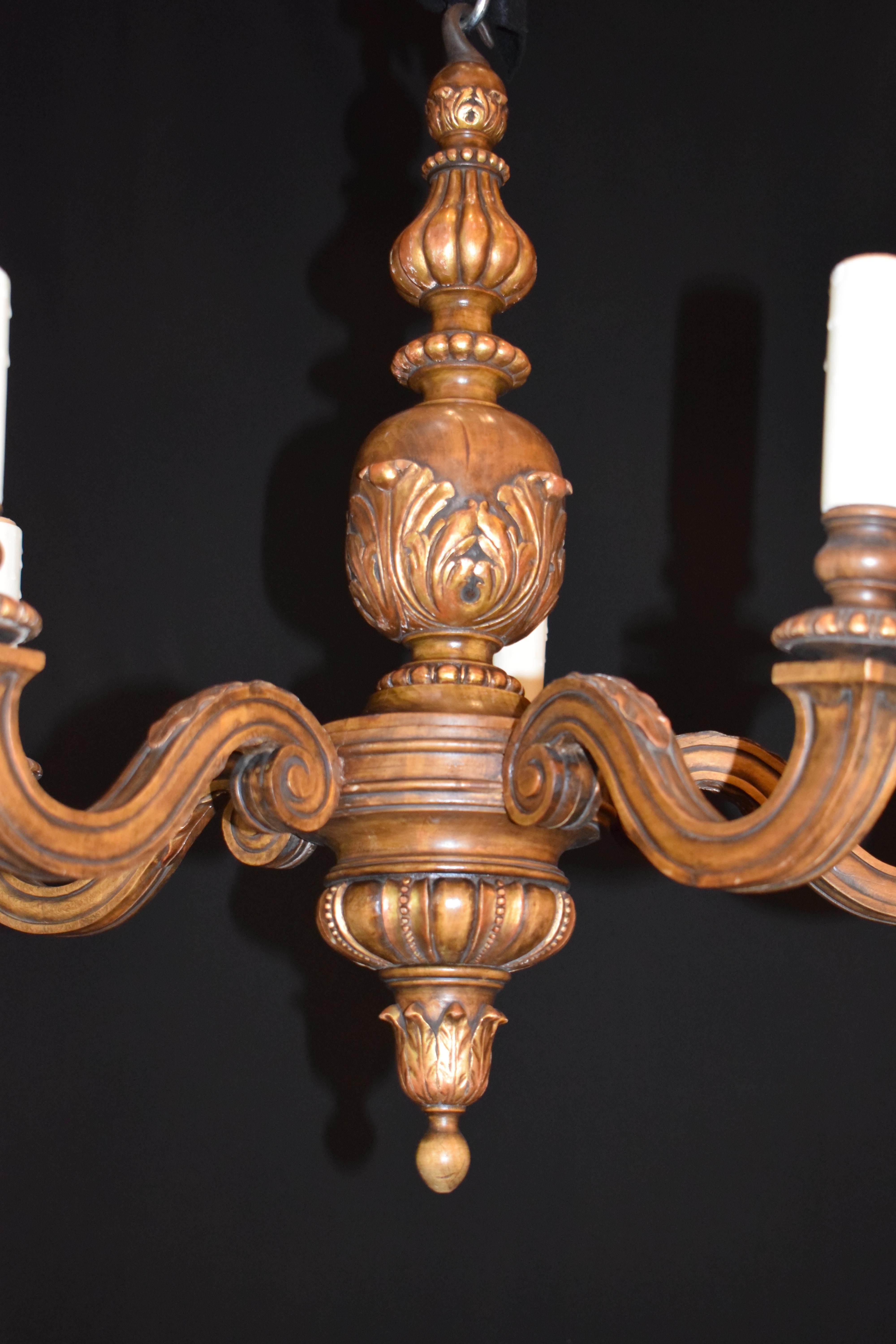 Very Fine Partial Giltwood Chandelier For Sale 4
