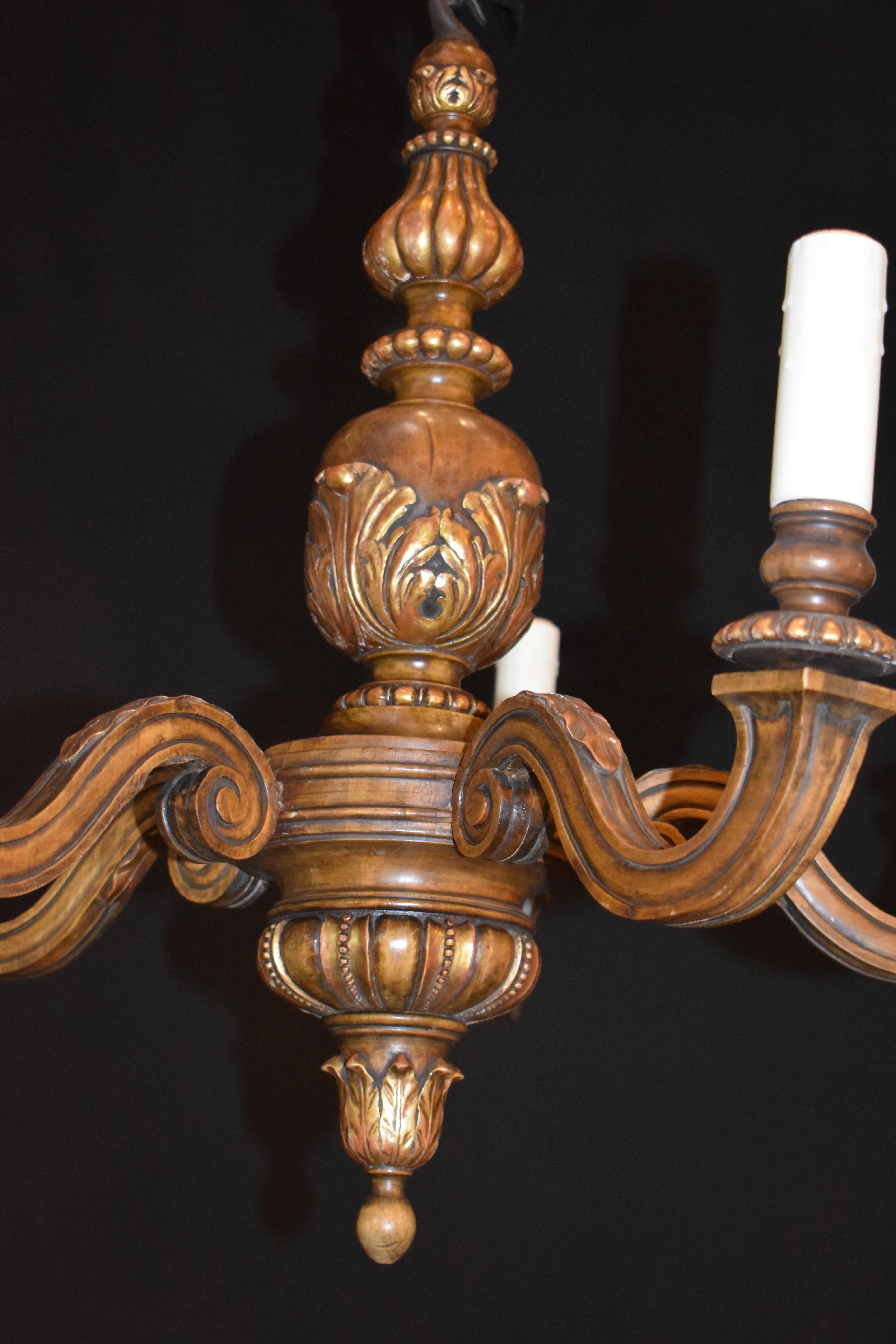 Very Fine Partial Giltwood Chandelier For Sale 5