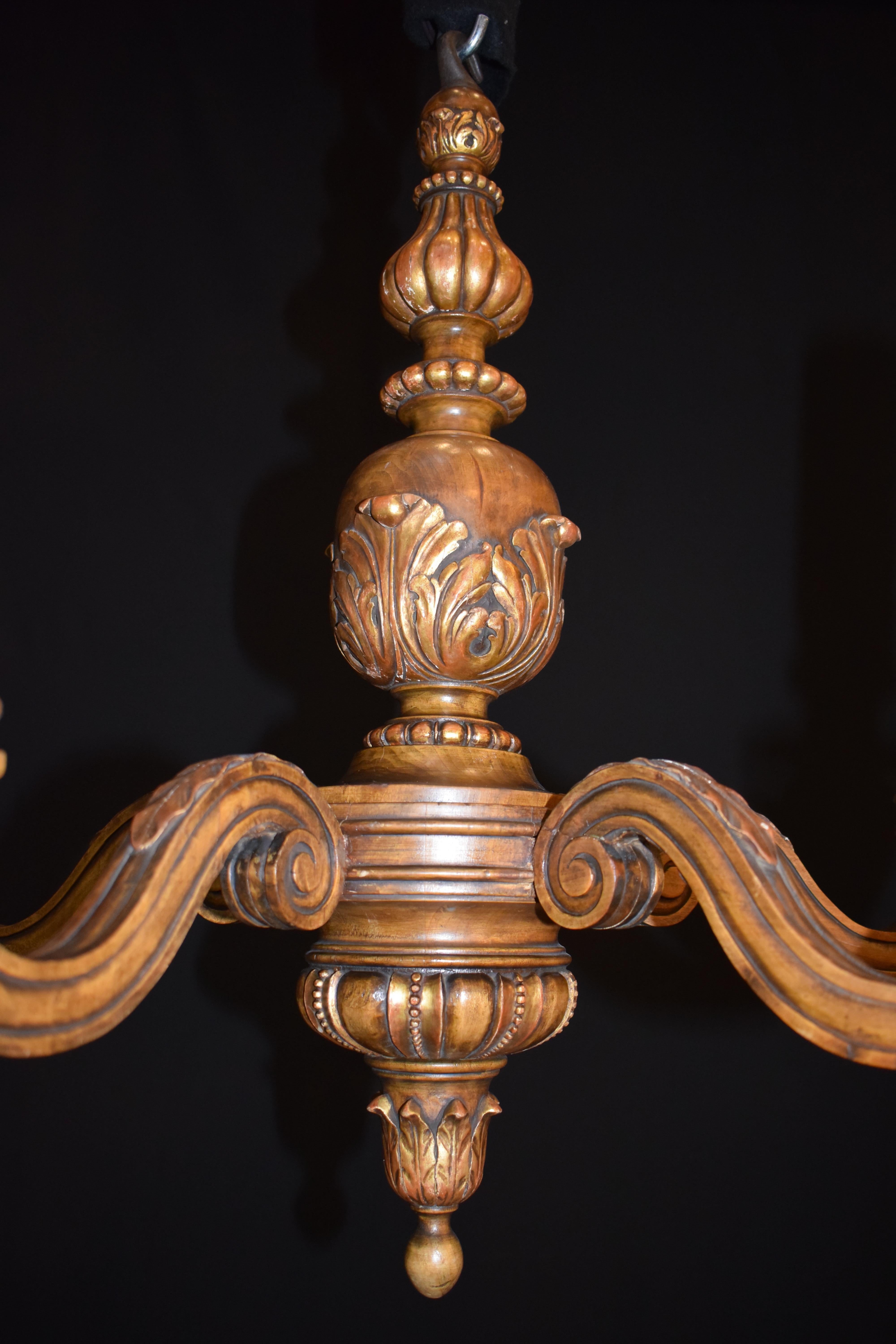 Very Fine Partial Giltwood Chandelier For Sale 7