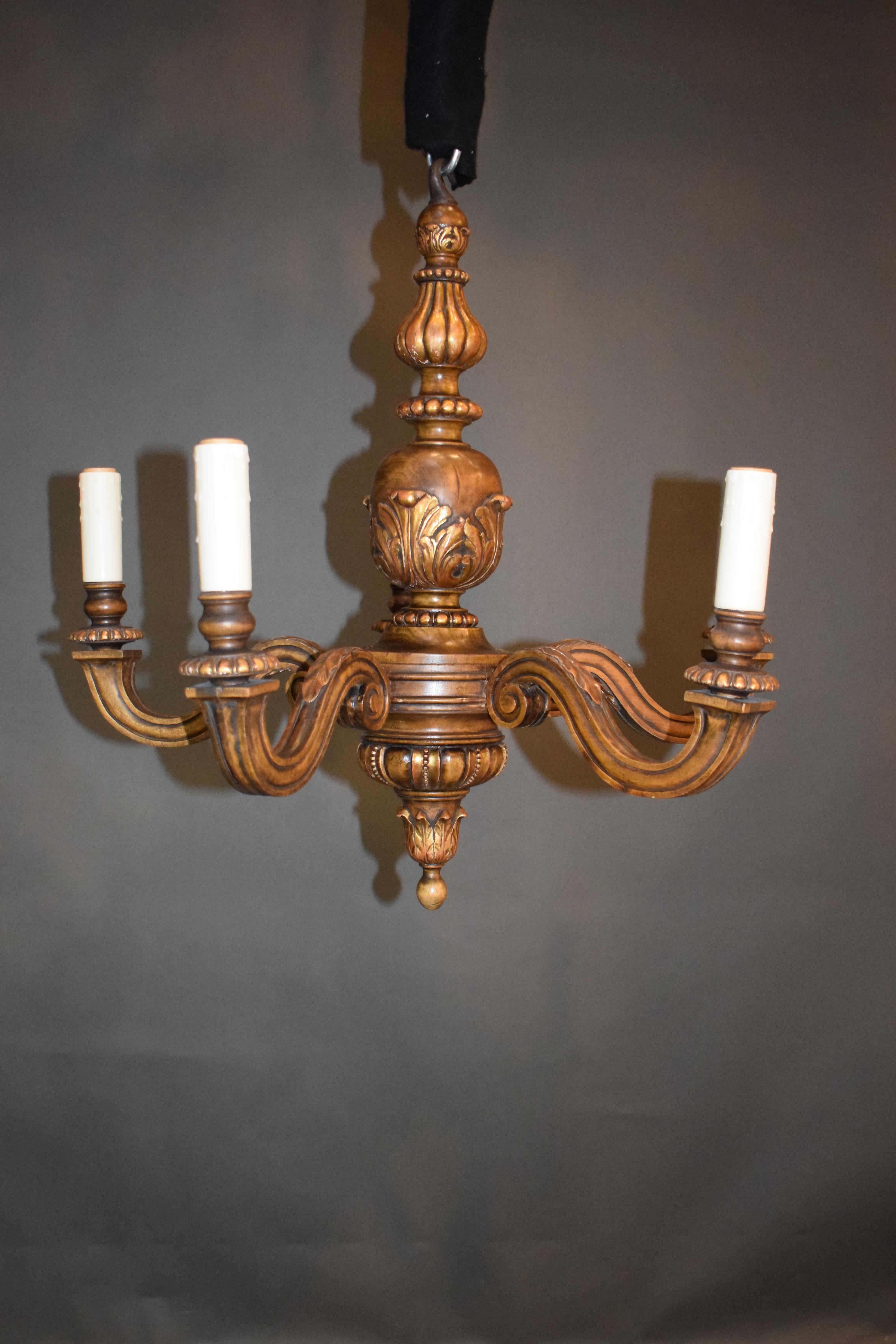 French Very Fine Partial Giltwood Chandelier For Sale