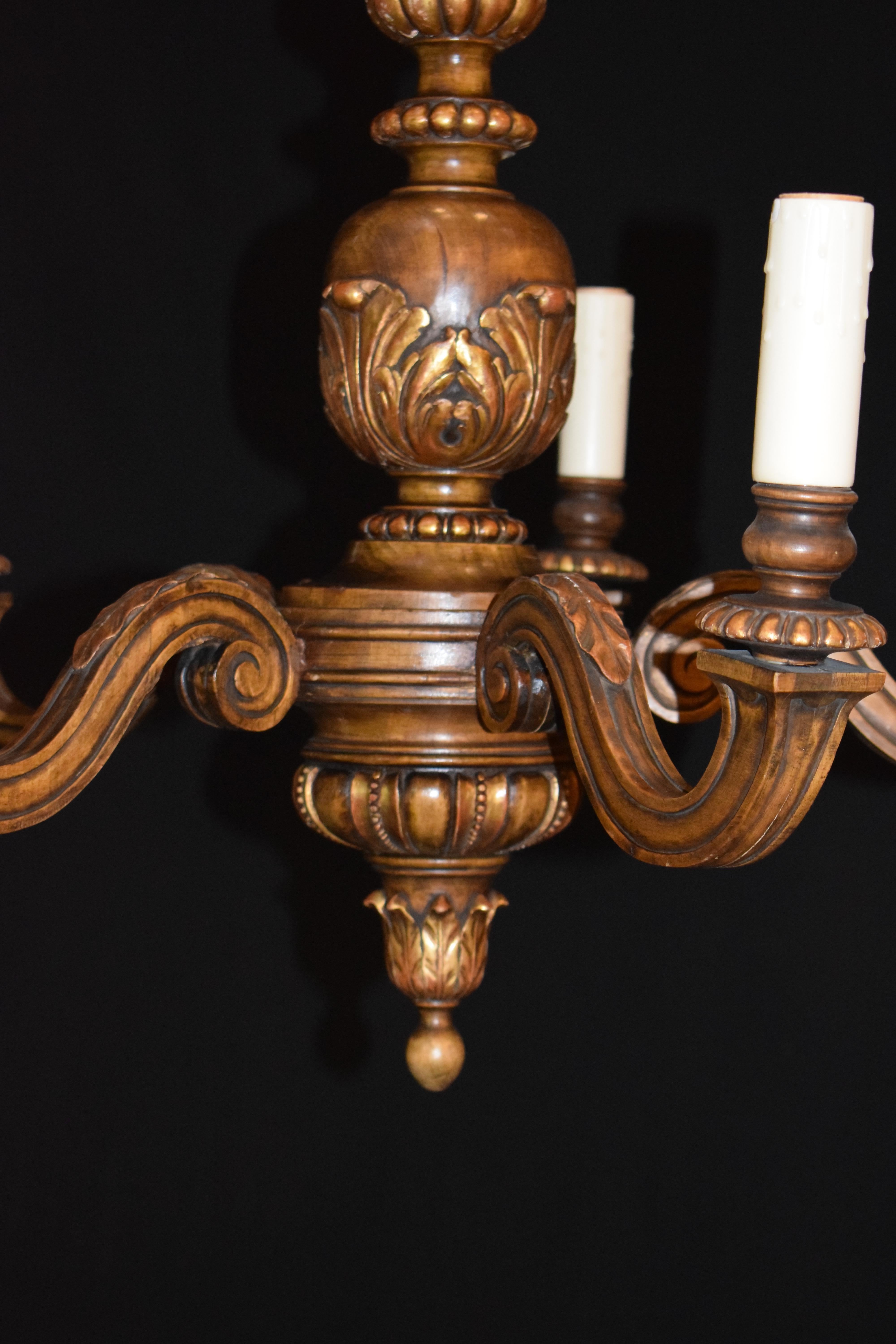 Very Fine Partial Giltwood Chandelier For Sale 2