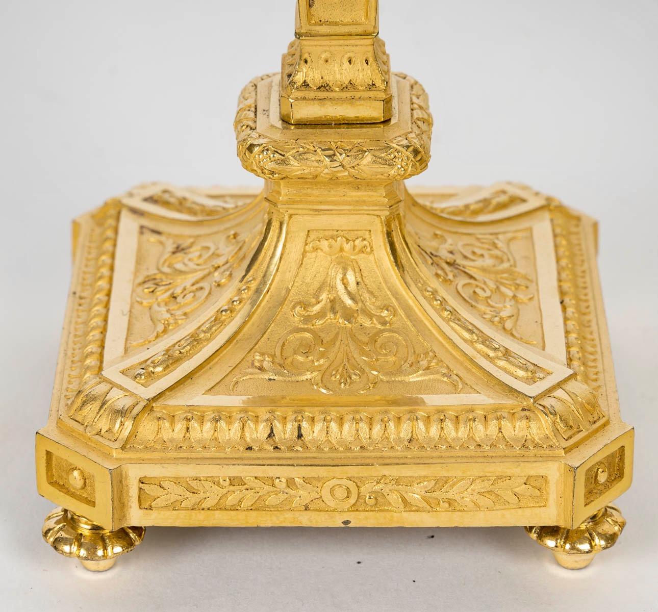 Fin du XIXe siècle Paire de chandeliers français du 19ème siècle de très belle qualité en vente