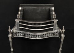 Very Fine Quality Polished Steel Firegrate in the Georgian Manner