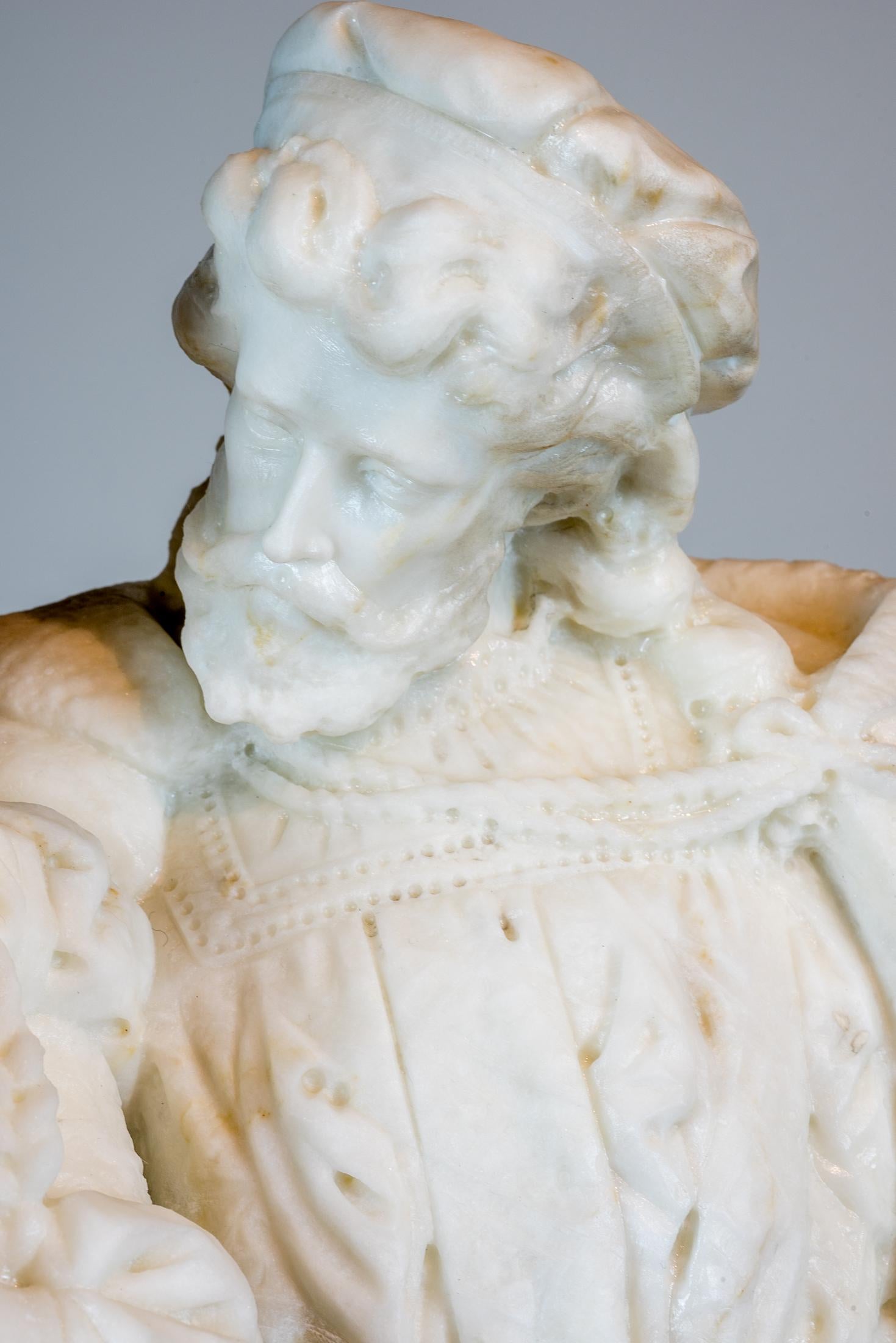 19th Century White Marble Statue Sculpture of Lovers Attributed to Romanelli For Sale