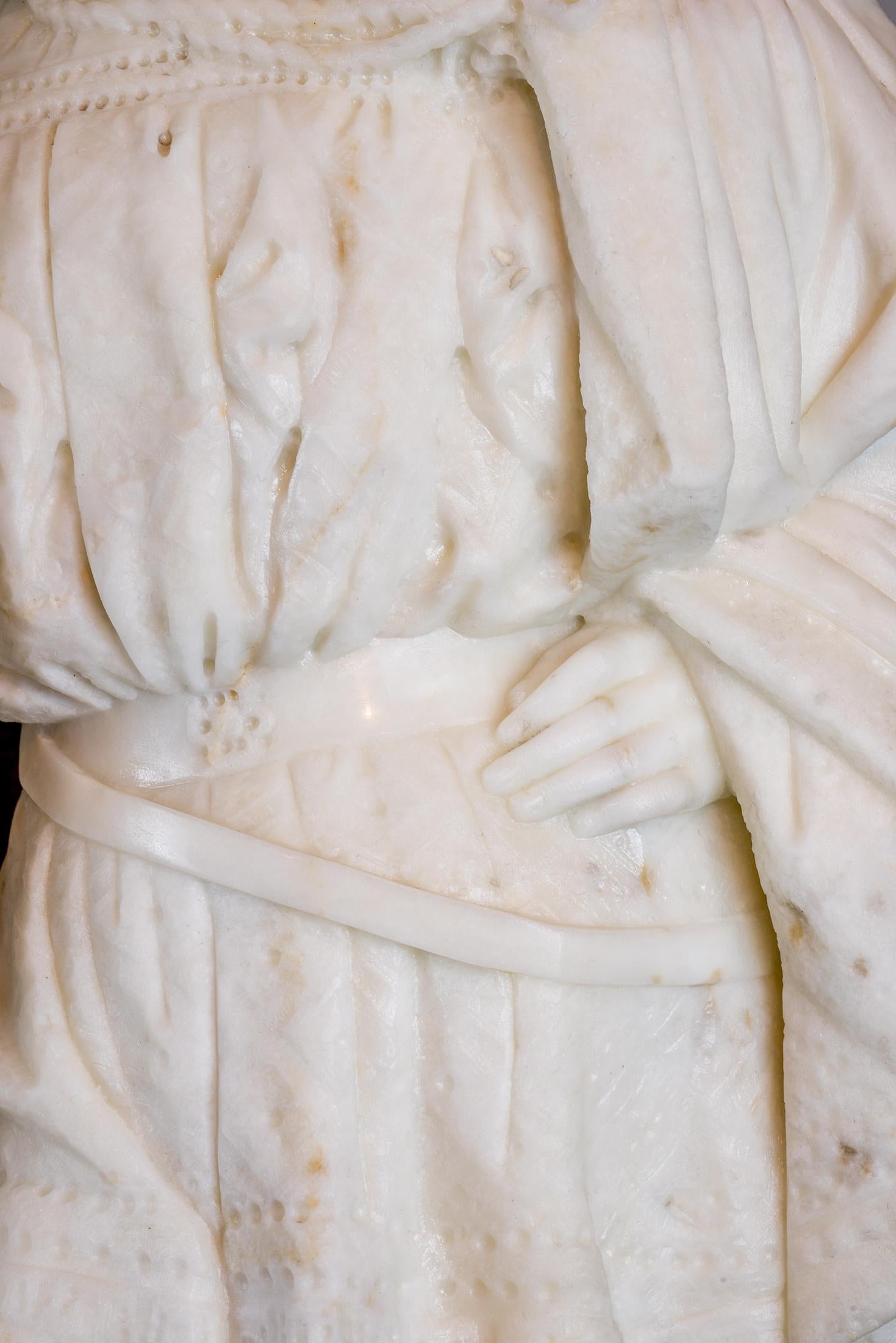 White Marble Statue Sculpture of Lovers Attributed to Romanelli For Sale 2