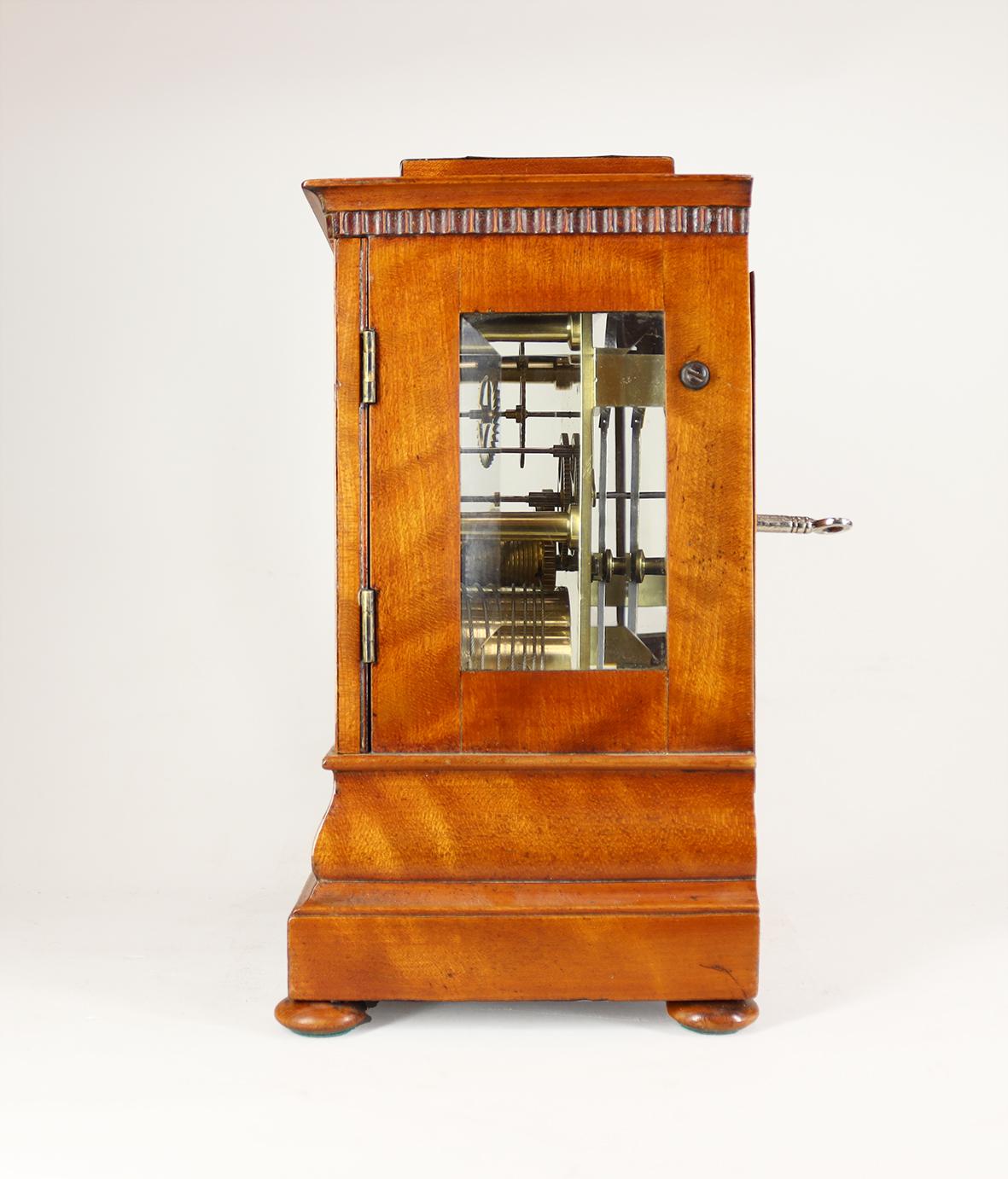 Silvered A Very Fine Regency Library Clock For Sale