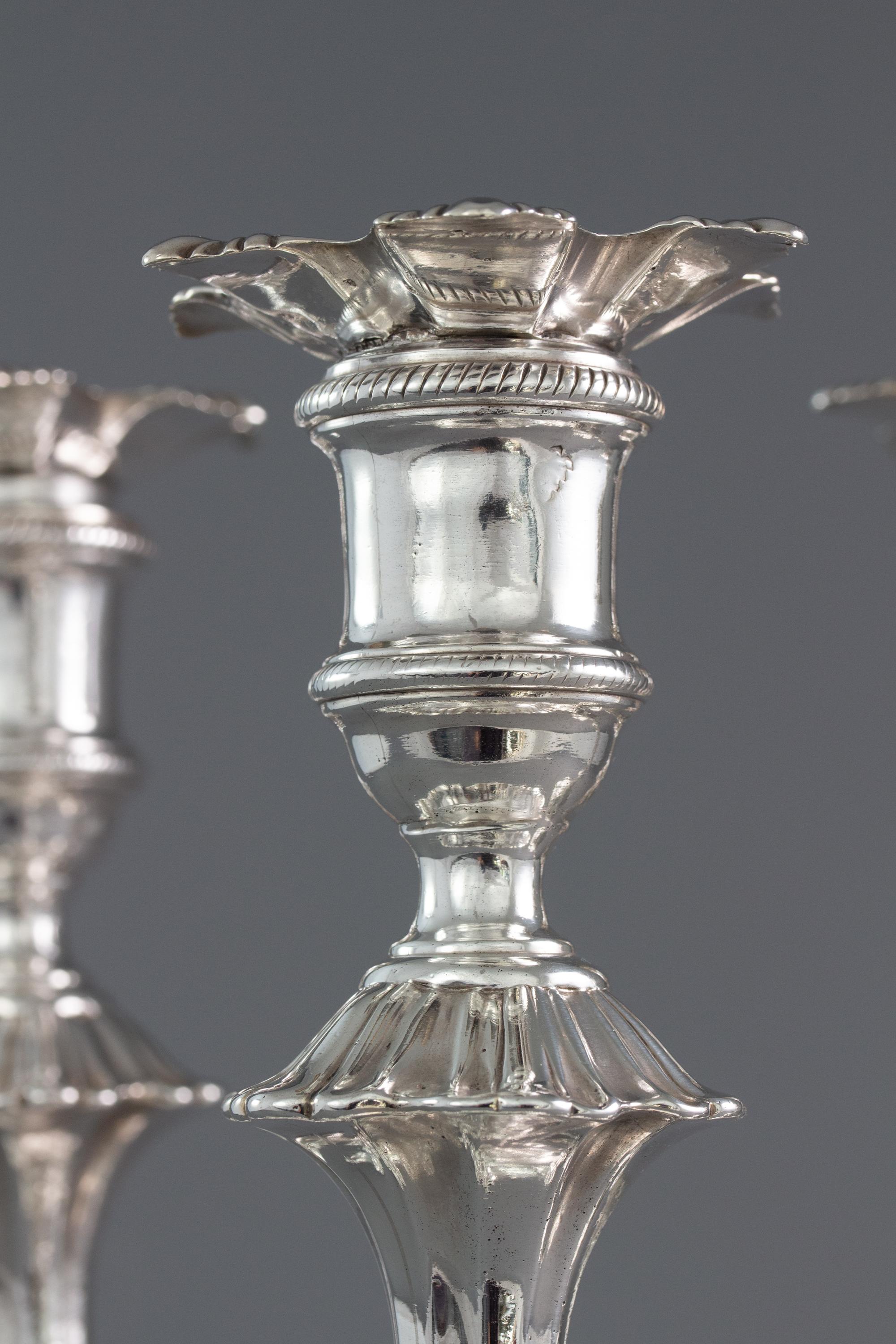 A Set of Four Georgian Silver Table Candlesticks, London, 1753 2