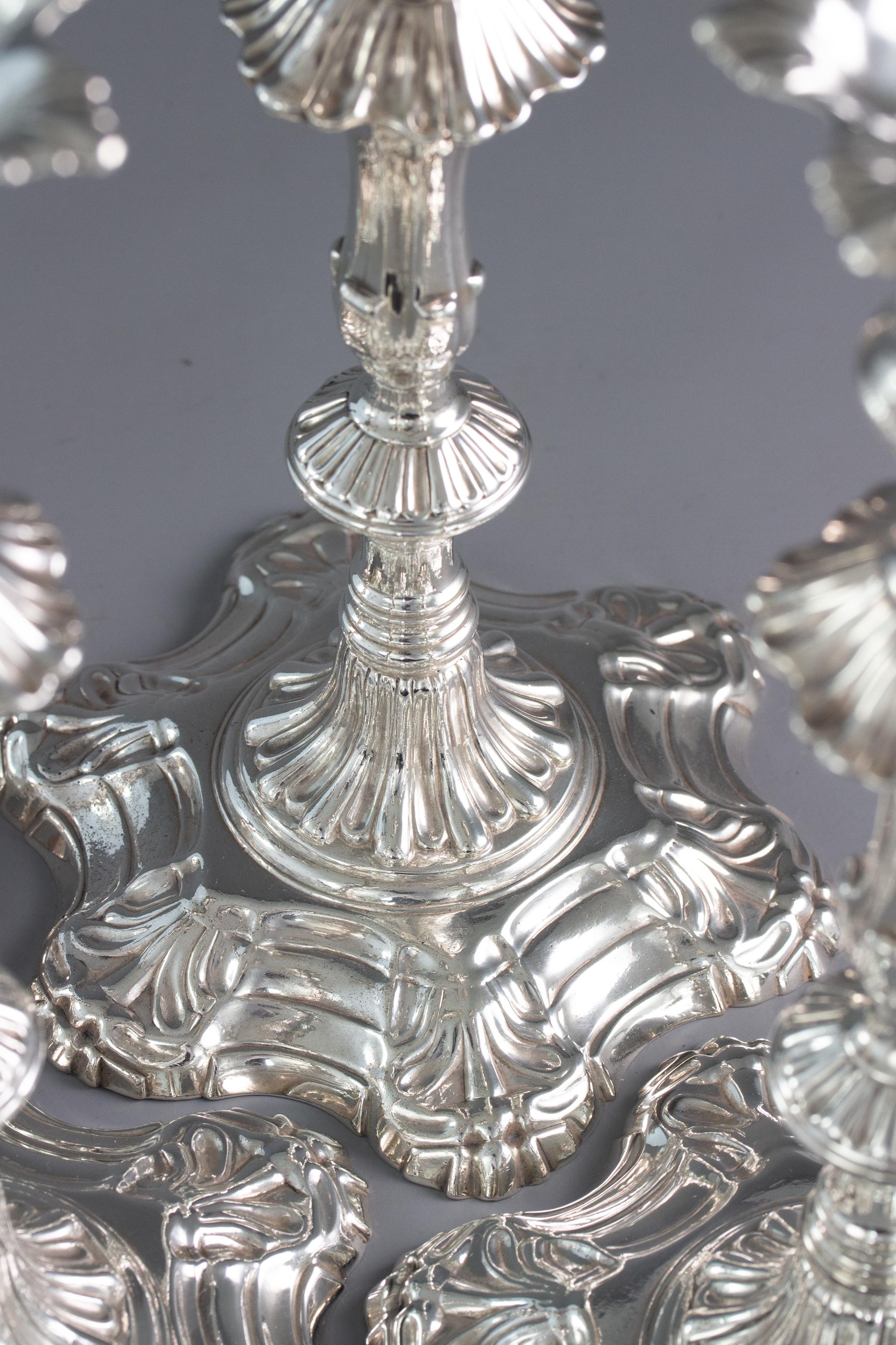 Sterling Silver A Set of Four Georgian Silver Table Candlesticks, London, 1753